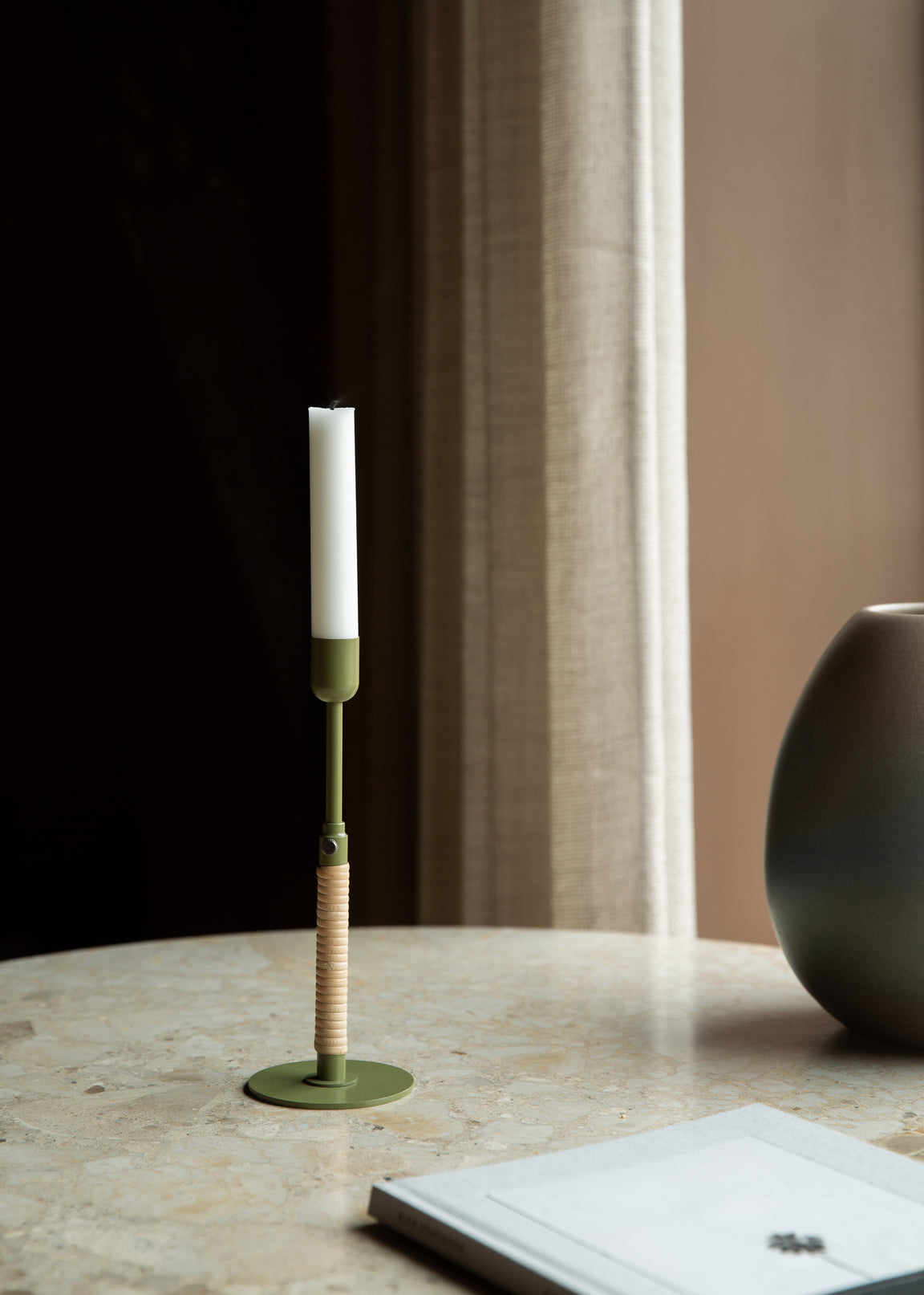 DUCA Candle Holder in Bronzed Brass