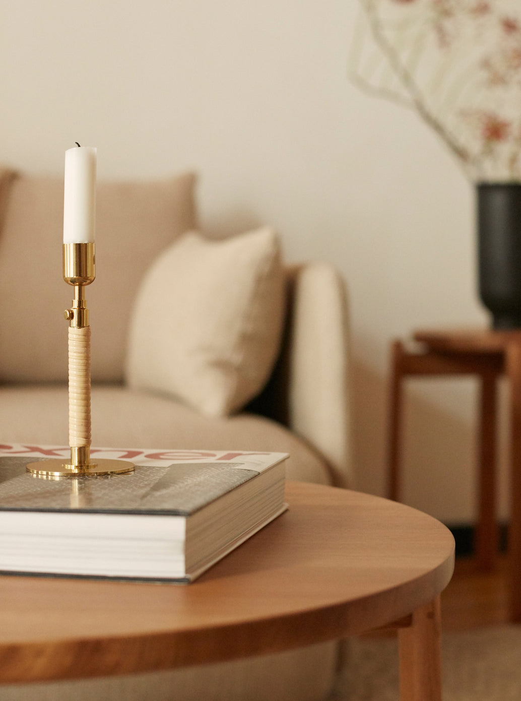 DUCA Candle Holder in Bronzed Brass