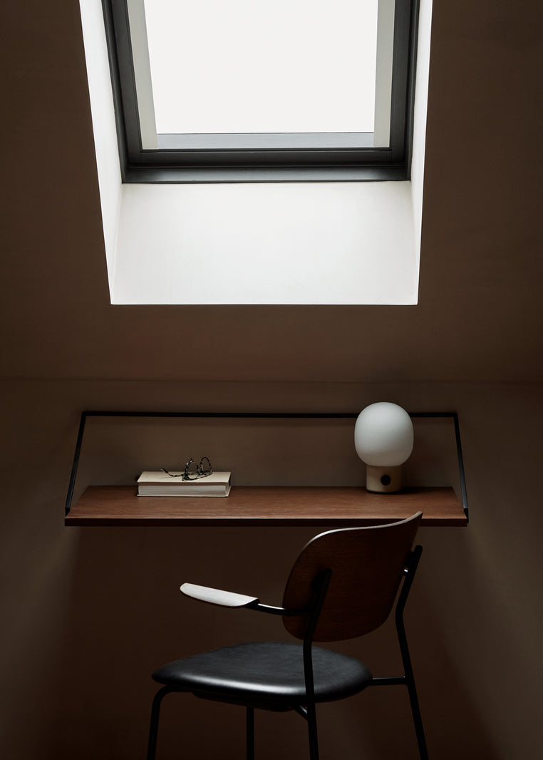 Armchair CO oak veneer with chrome base