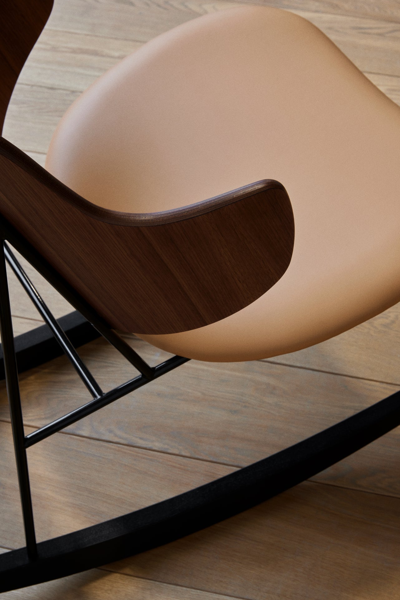 PENGUIN rocking chair walnut veneer