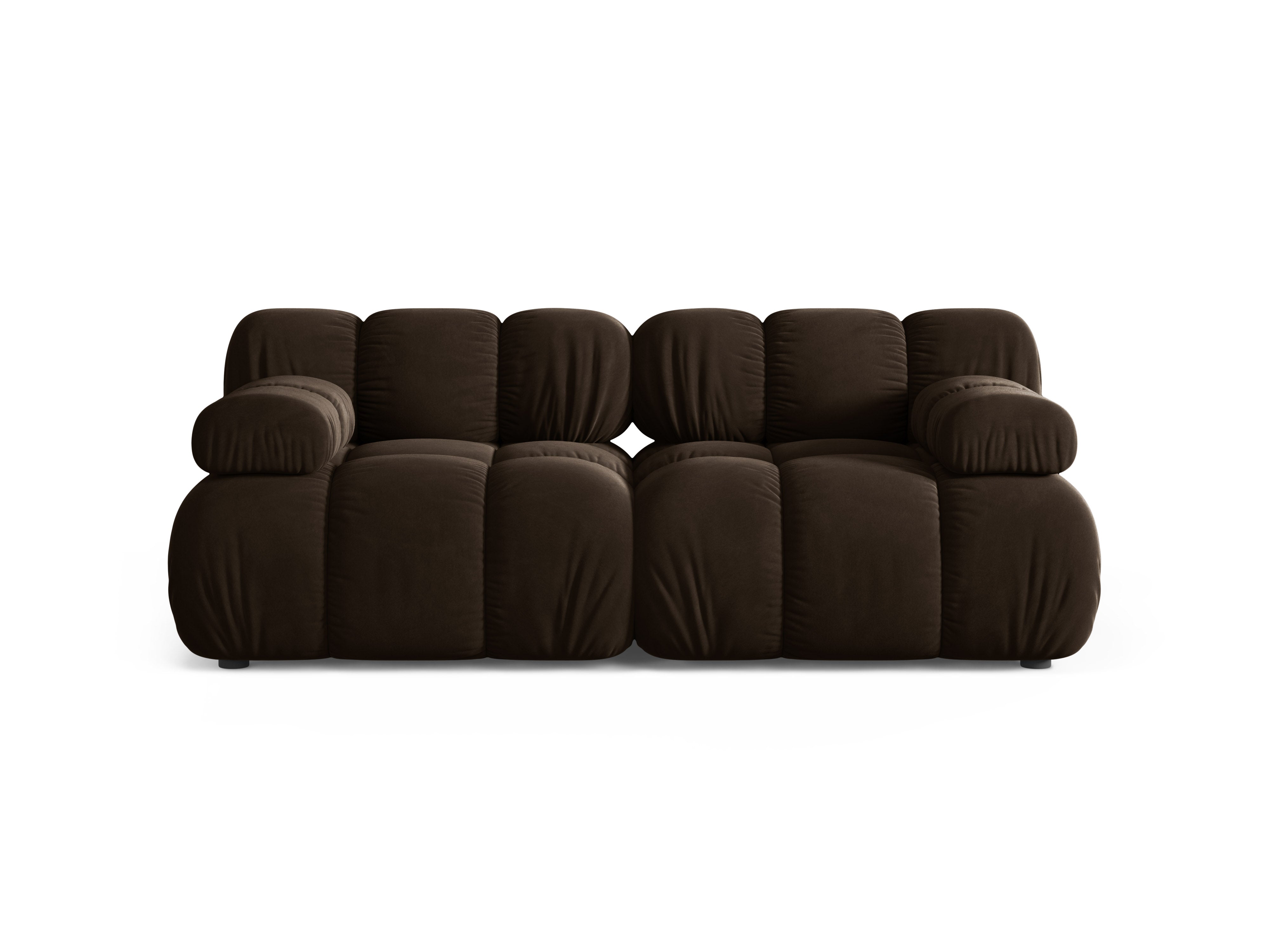 Sofa modułowa aksamitna 2-osobowa BELLIS czekoladowy