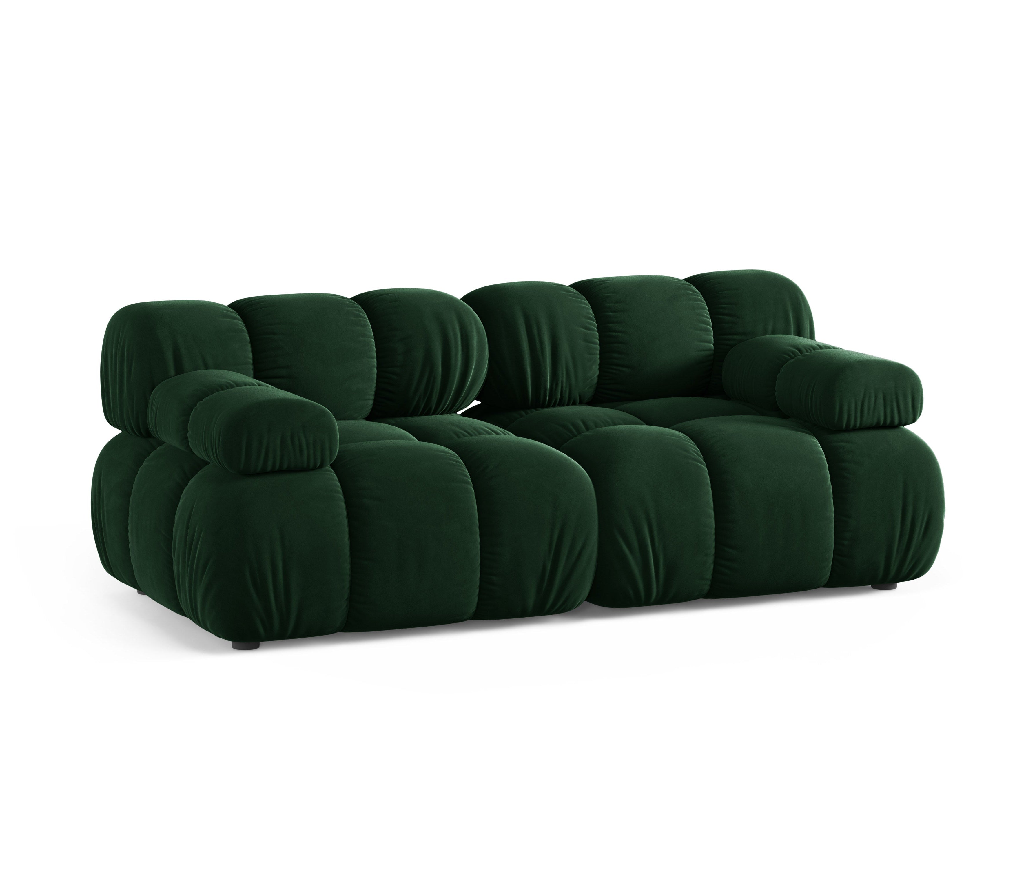 Sofa modułowa aksamitna 2-osobowa BELLIS butelkowy zielony