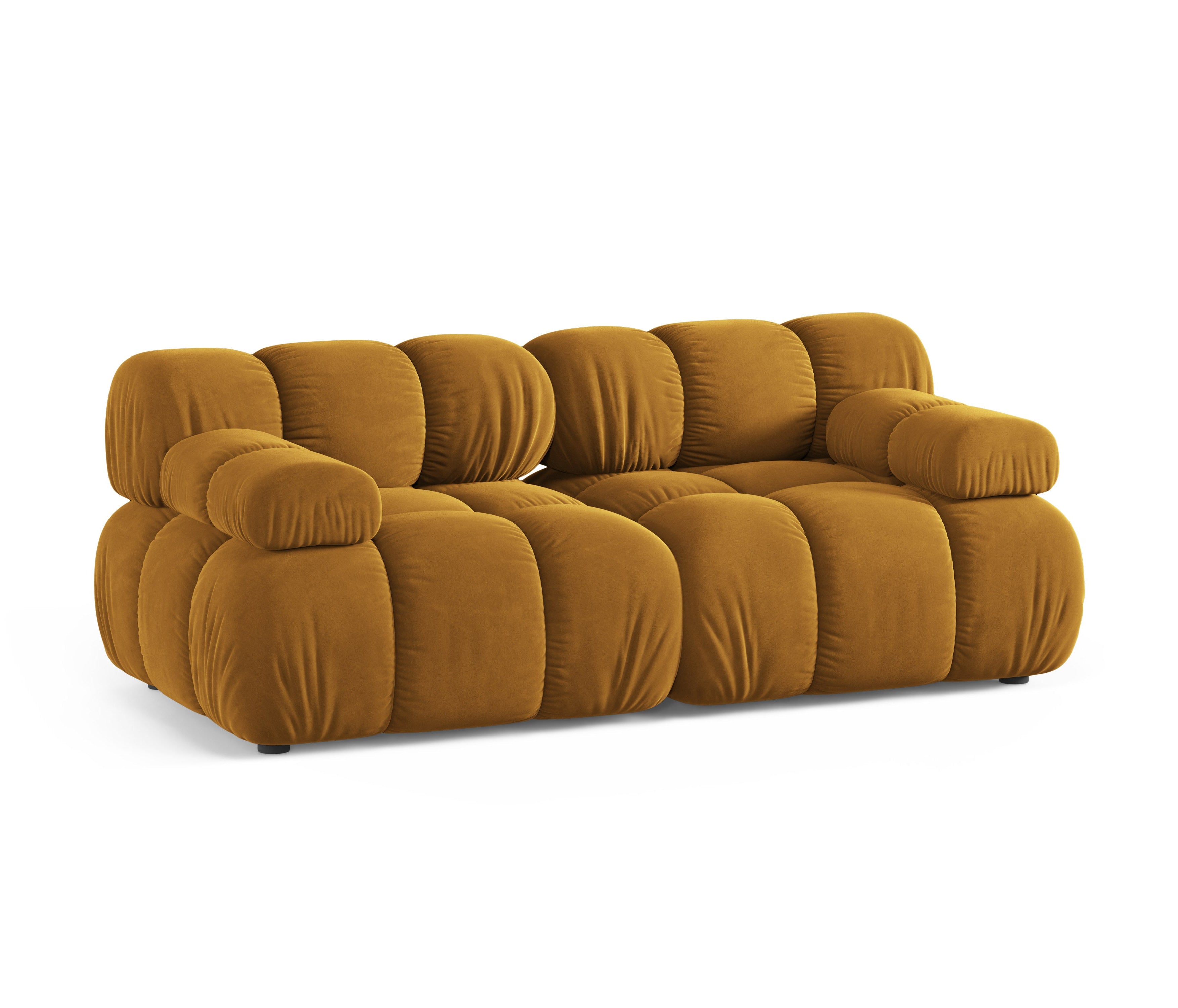 Sofa modułowa aksamitna 2-osobowa BELLIS musztardowy