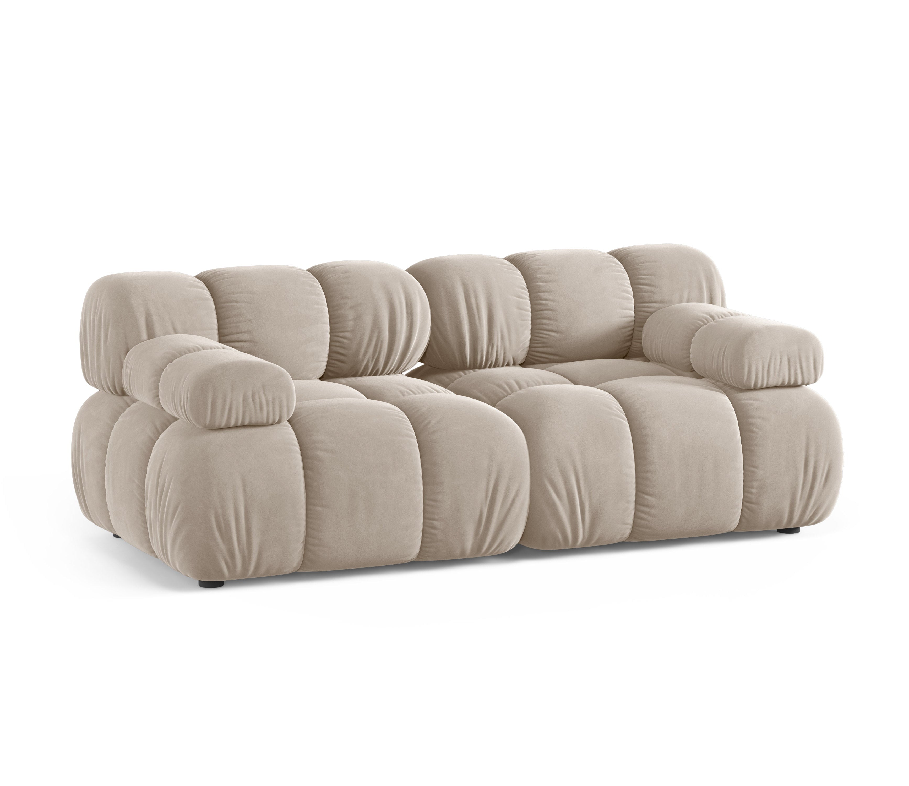 Sofa modułowa aksamitna 2-osobowa BELLIS beżowy