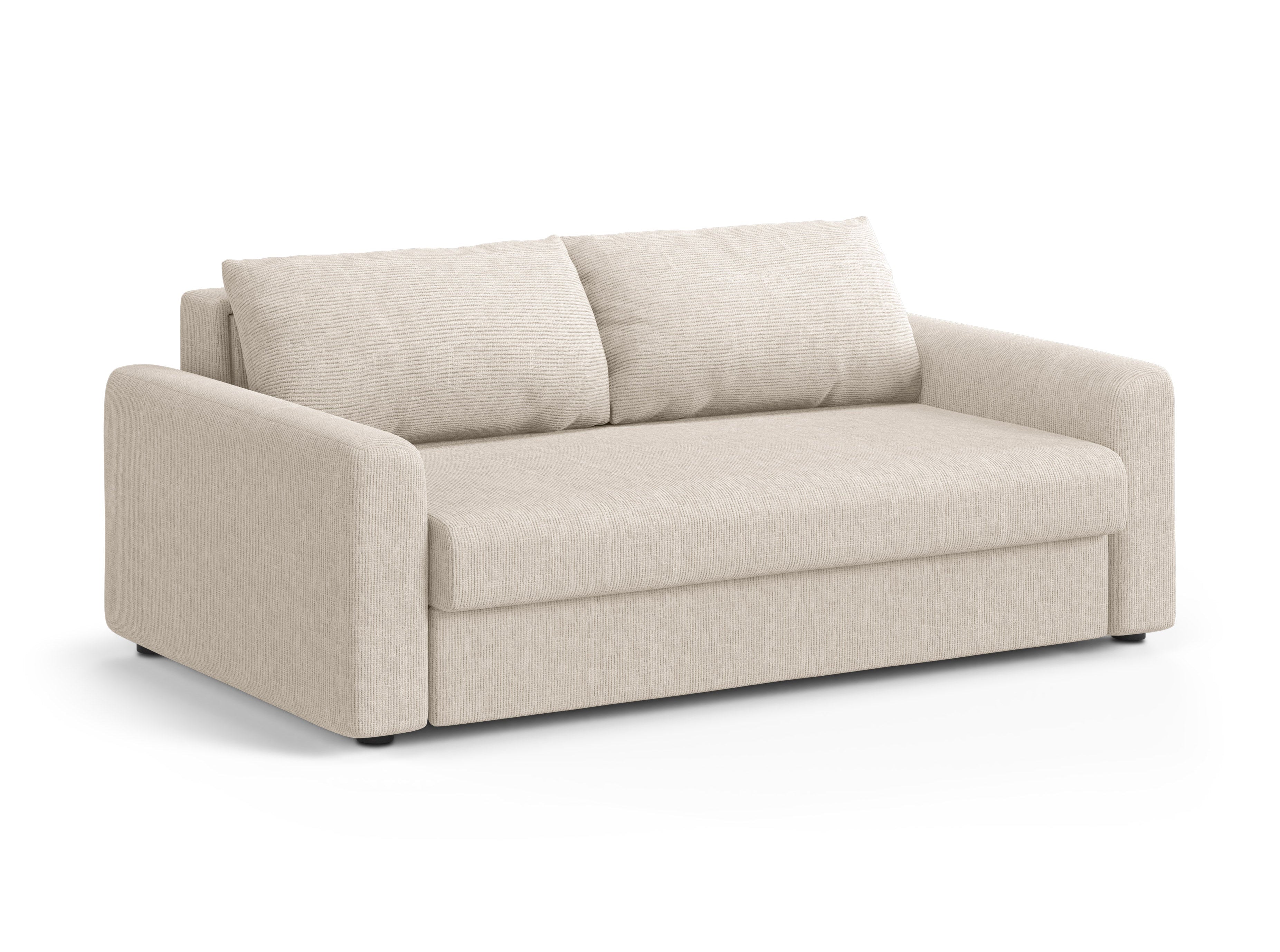 3-Seater Sofa with Sleeping Function DAVID Light Beige Mélange