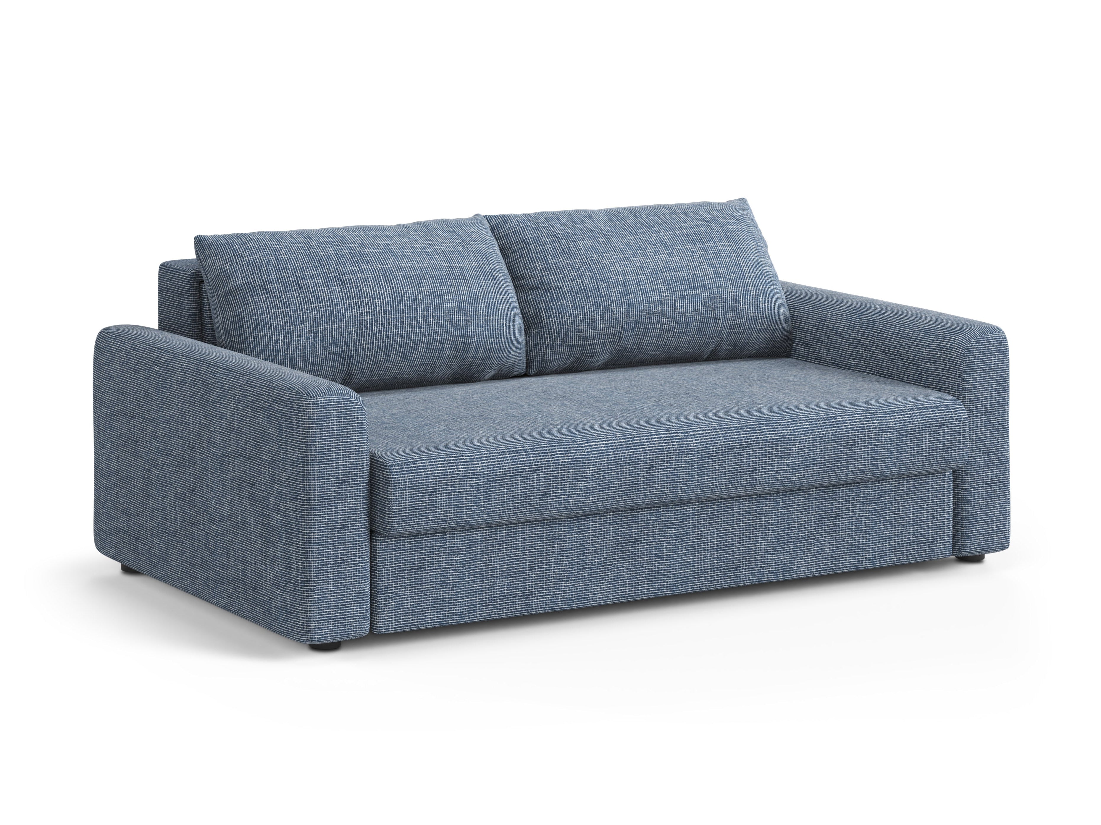 Sofa 3-Sitzer mit Schlaf-Funktion DAVID blauer Melange