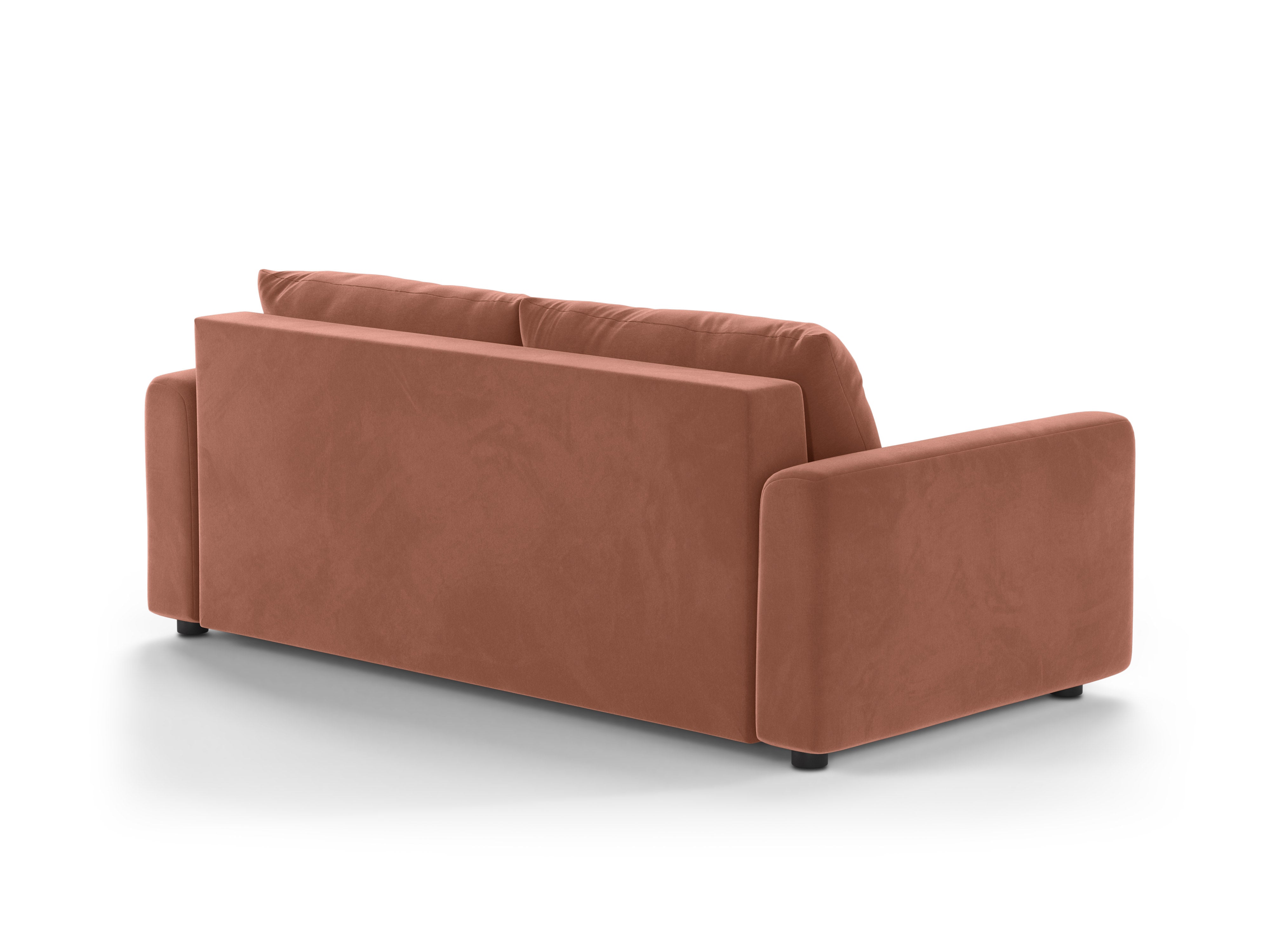 Sofa aksamitna 3-osobowa z funkcją spania DAVID różowy
