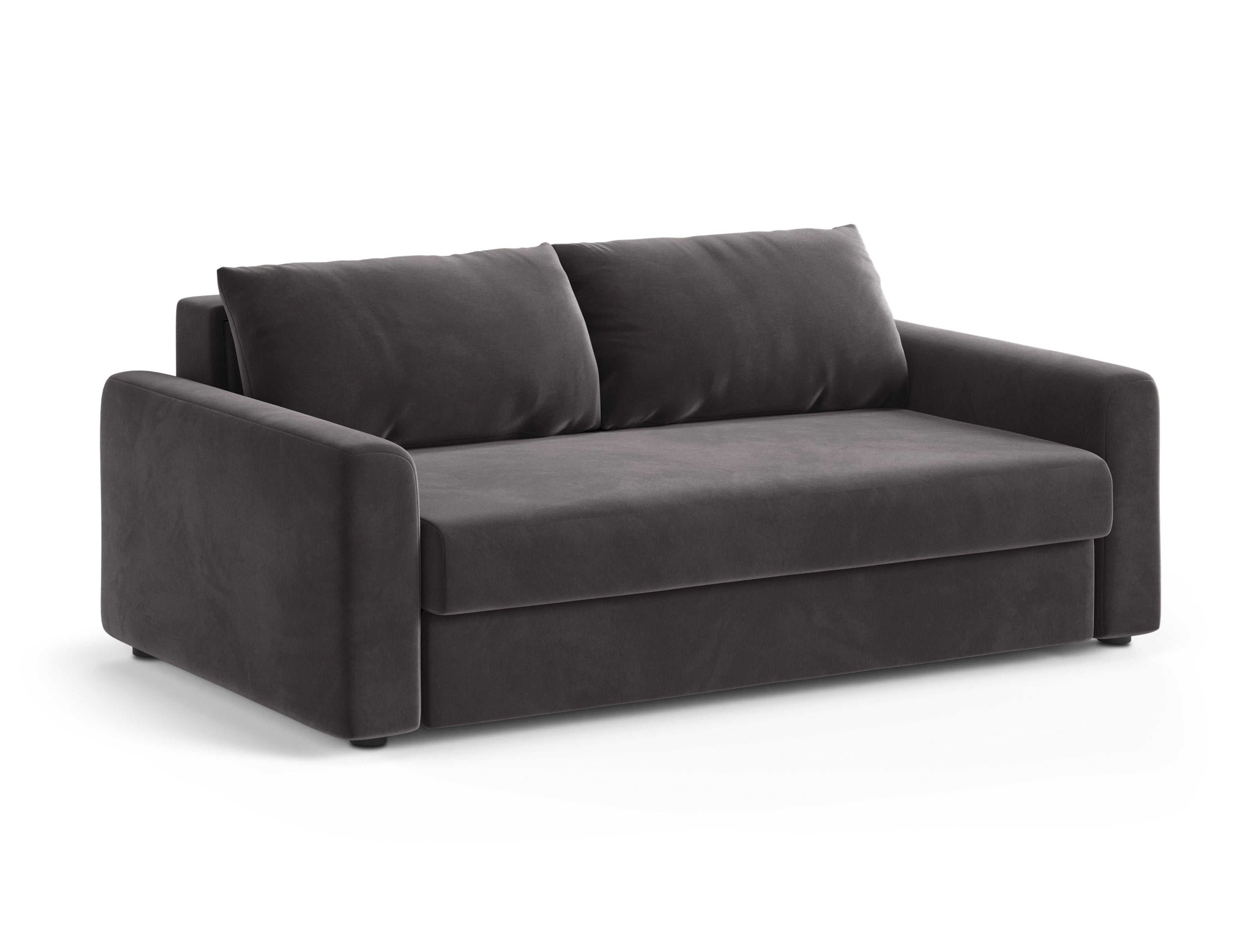 Sofa aus Samt für 3 Personen mit Schlaf-Funktion DAVID dunkelgrau