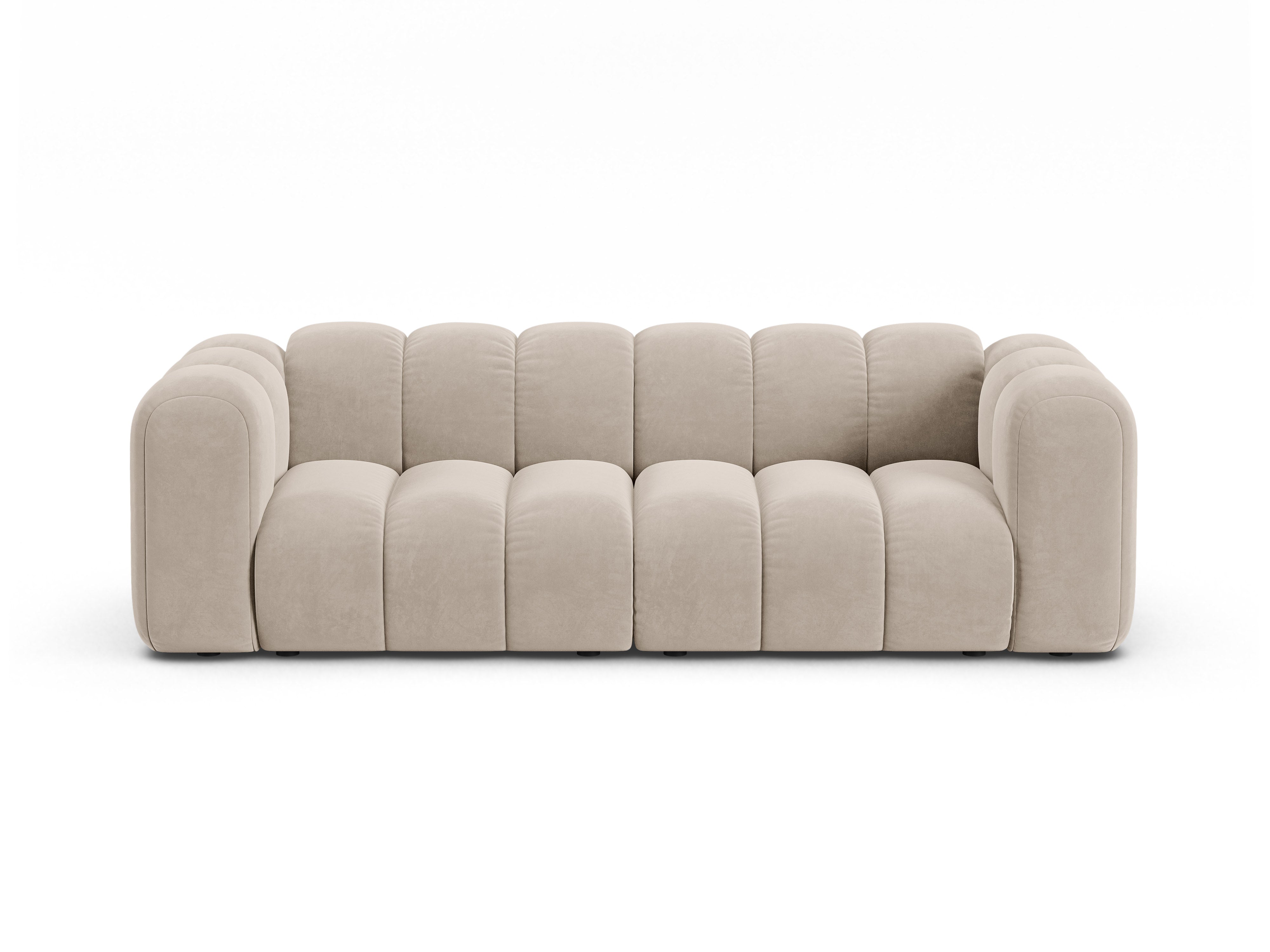 Sofa aksamitna 3-osobowa LUPINE beżowy