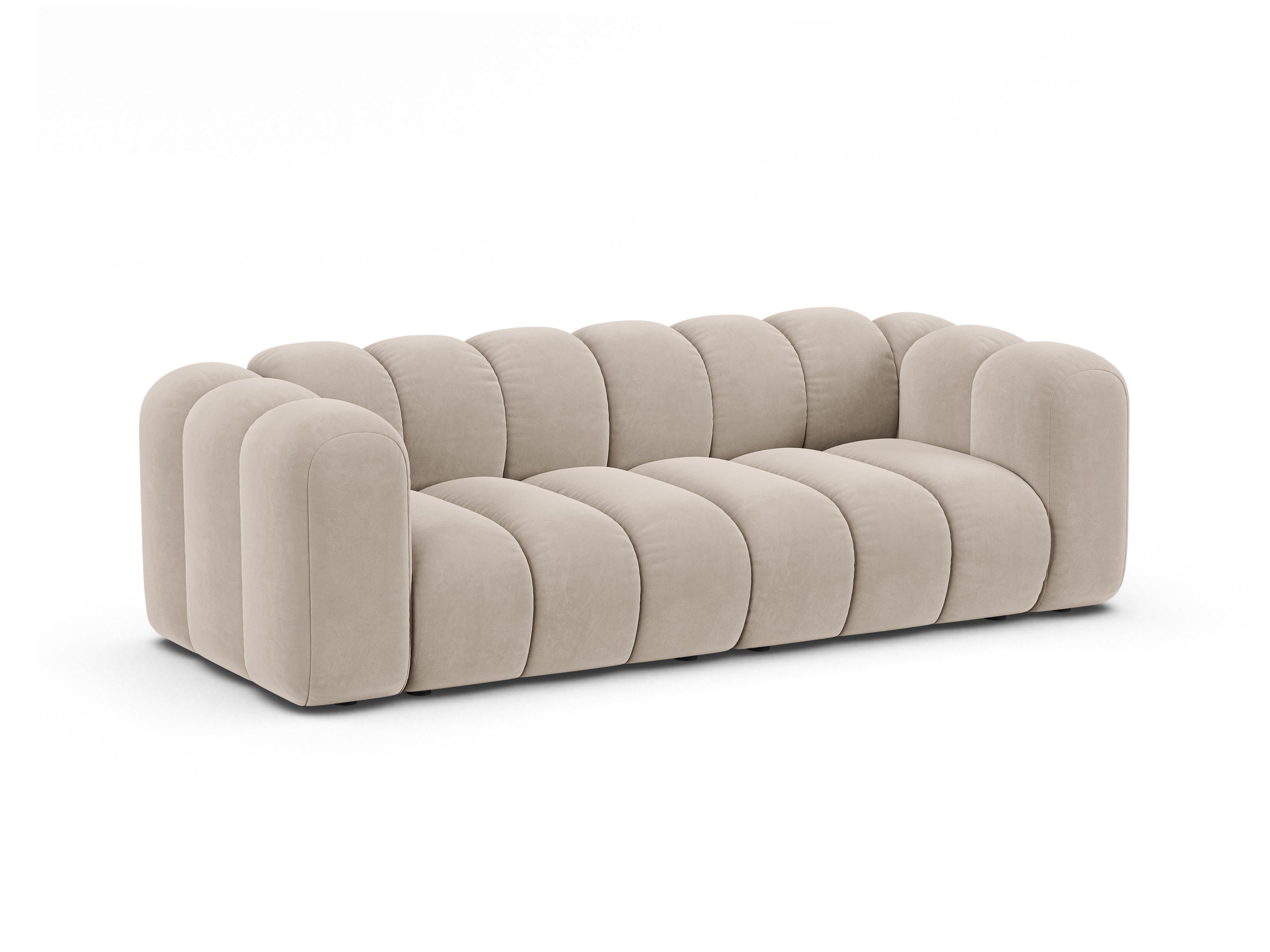 Sofa aksamitna 3-osobowa LUPINE beżowy
