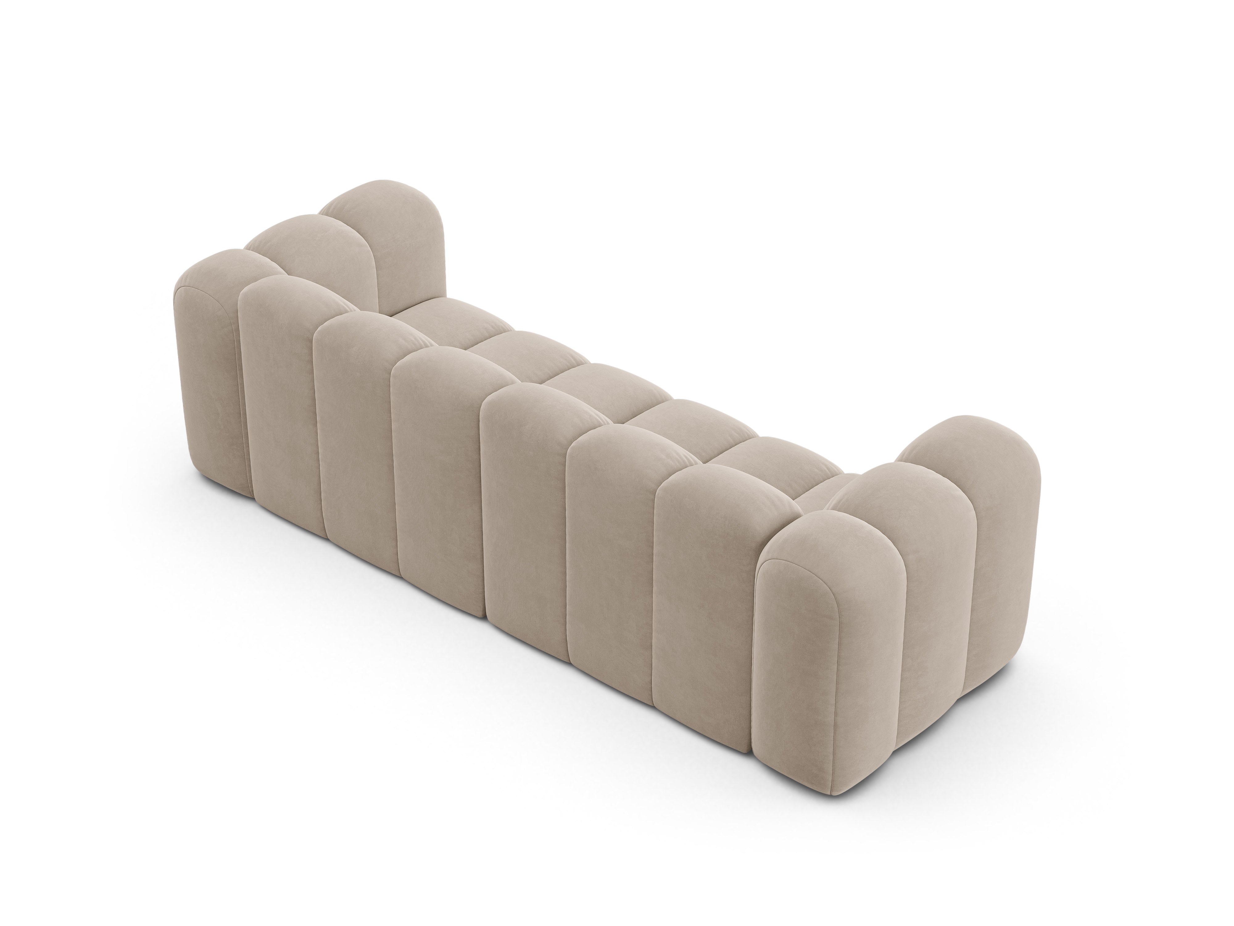 Sofa aksamitna 3-osobowa LUPINE beżowy