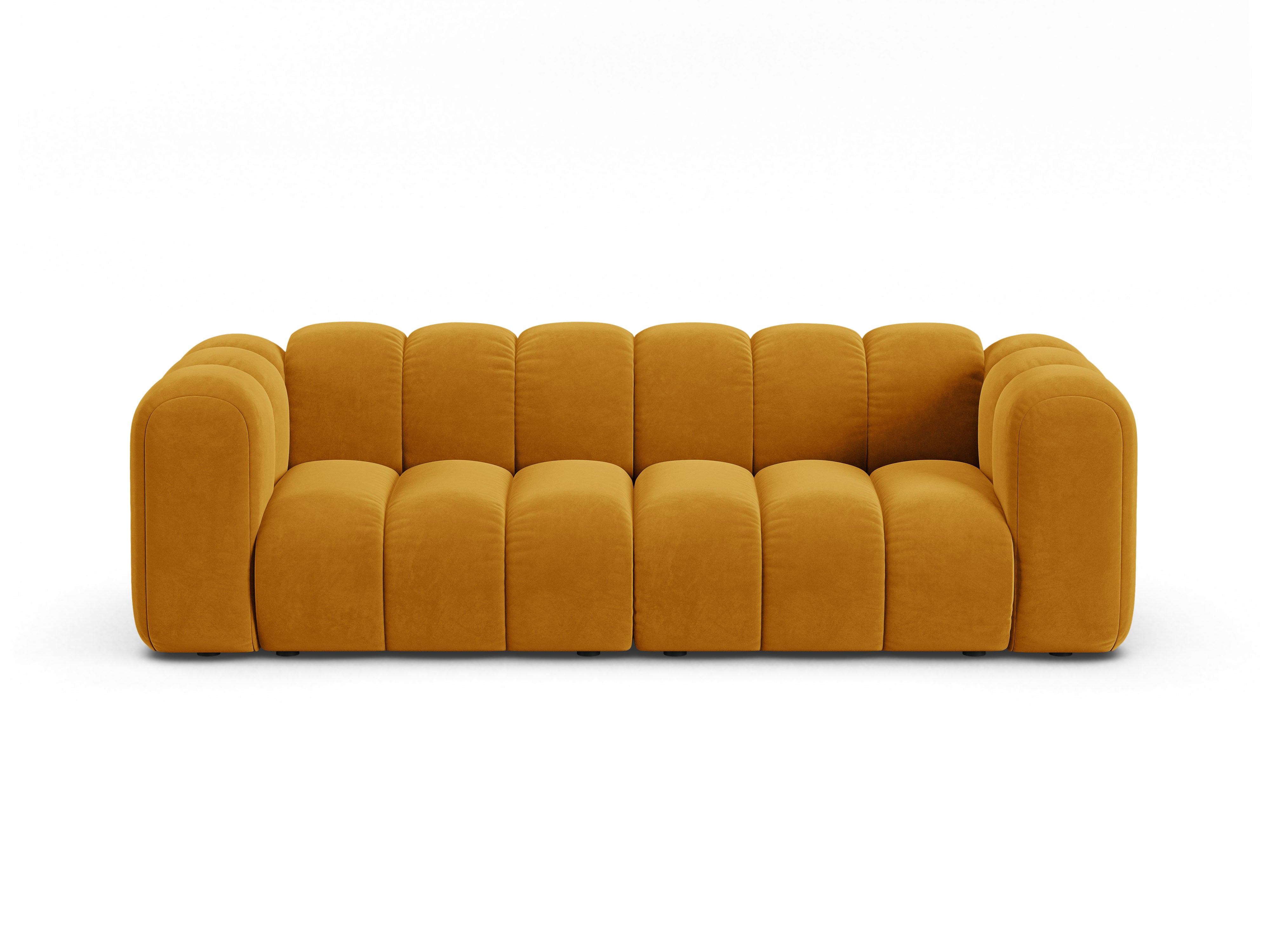 Sofa aksamitna 3-osobowa LUPINE musztardowy