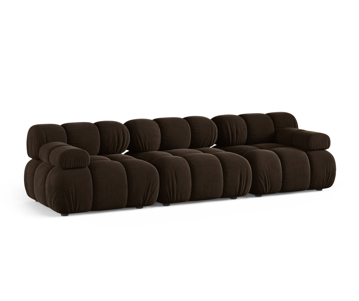 Sofa modułowa aksamitna 3-osobowa BELLIS czekoladowy