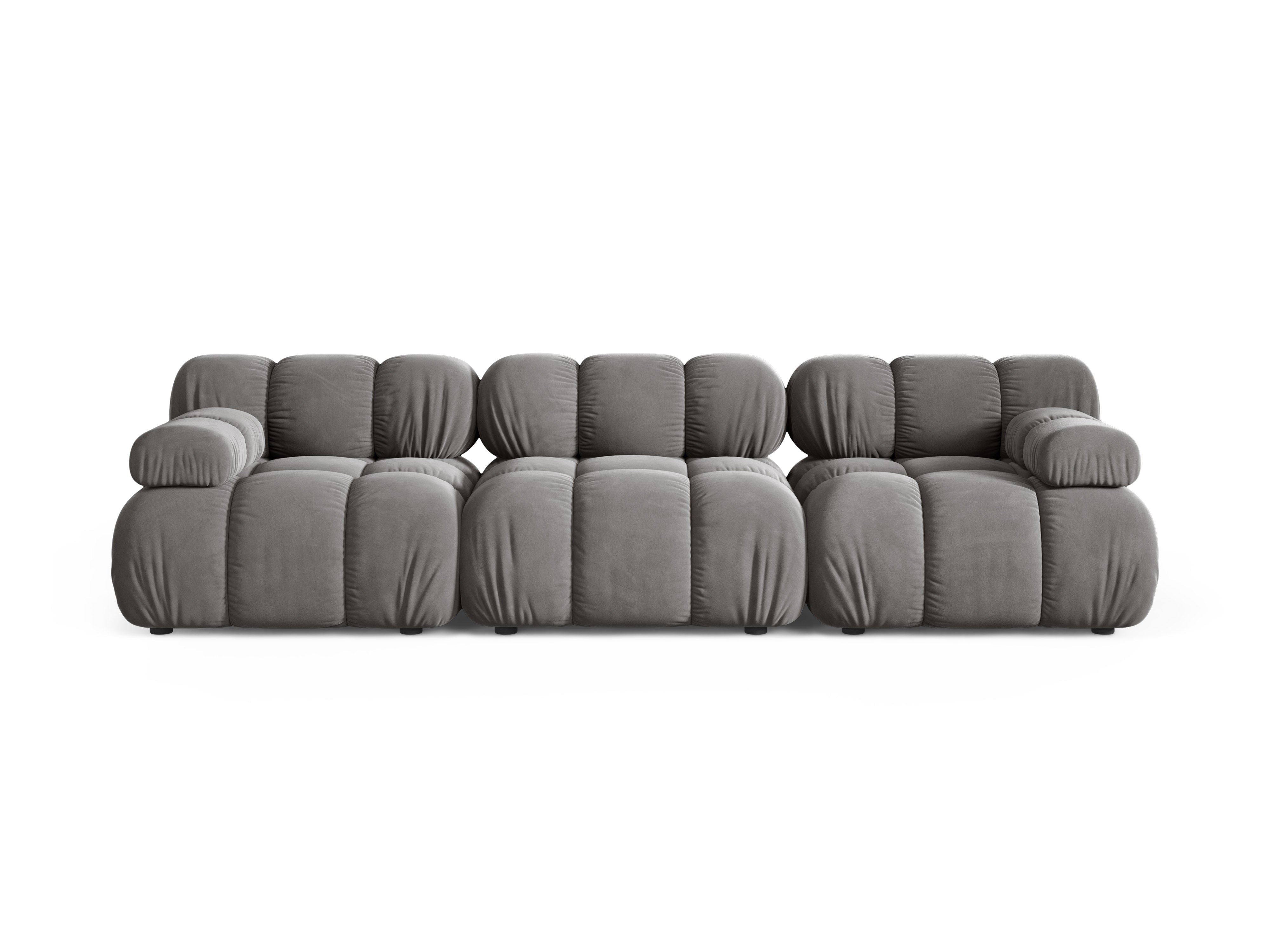 Sofa modułowa aksamitna 3-osobowa BELLIS szary