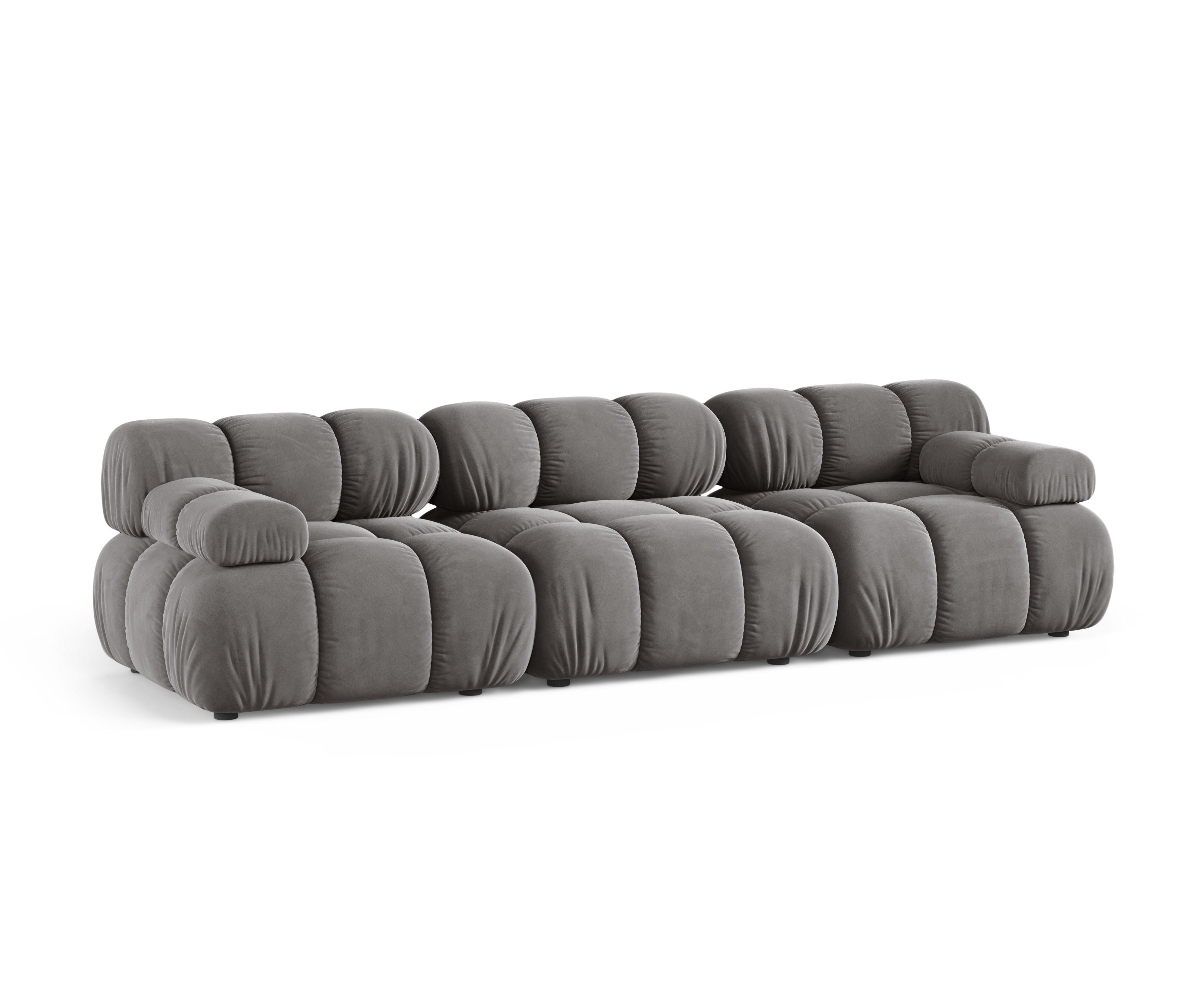 Sofa modułowa aksamitna 3-osobowa BELLIS szary