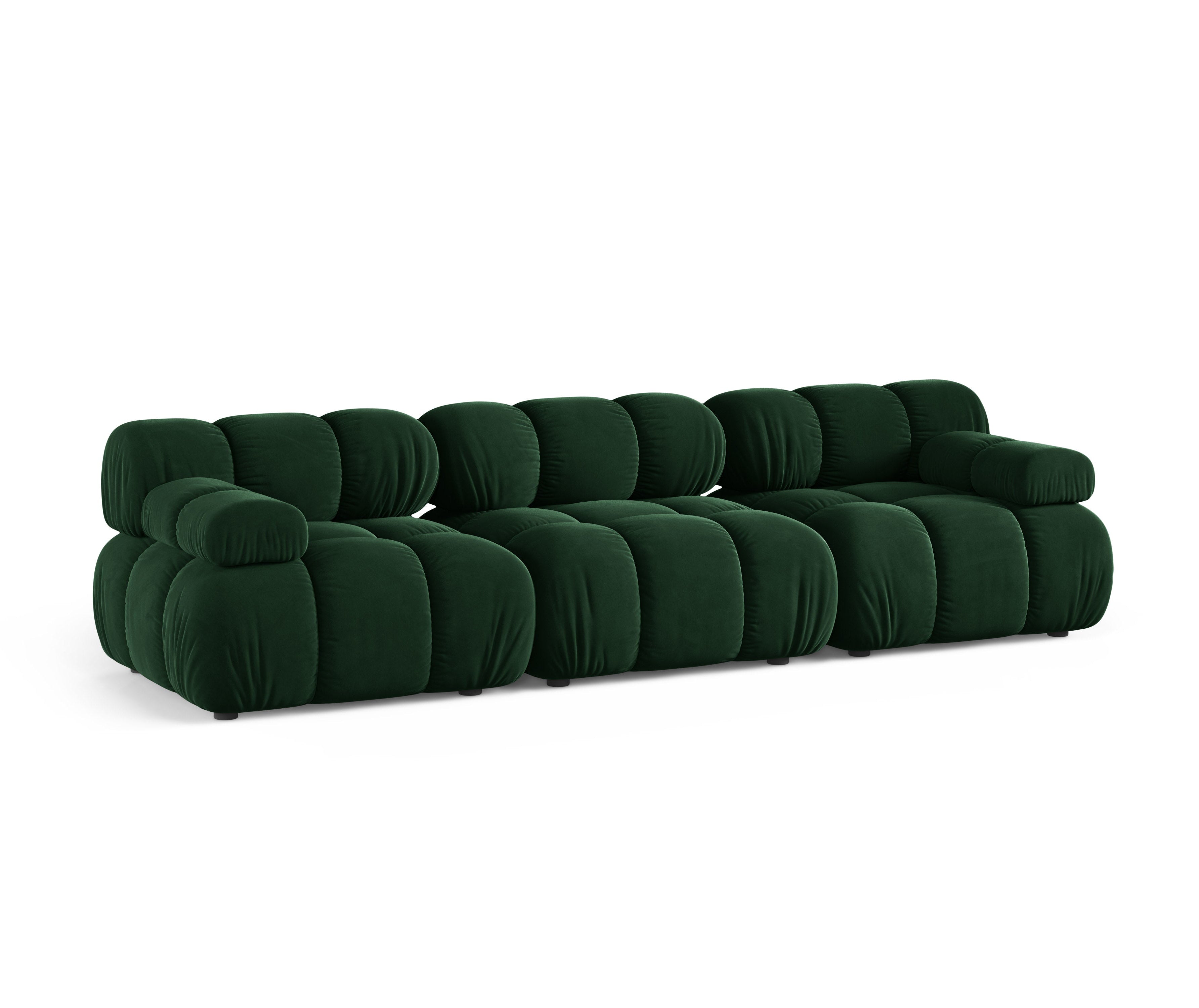 Sofa modułowa aksamitna 3-osobowa BELLIS butelkowy zielony
