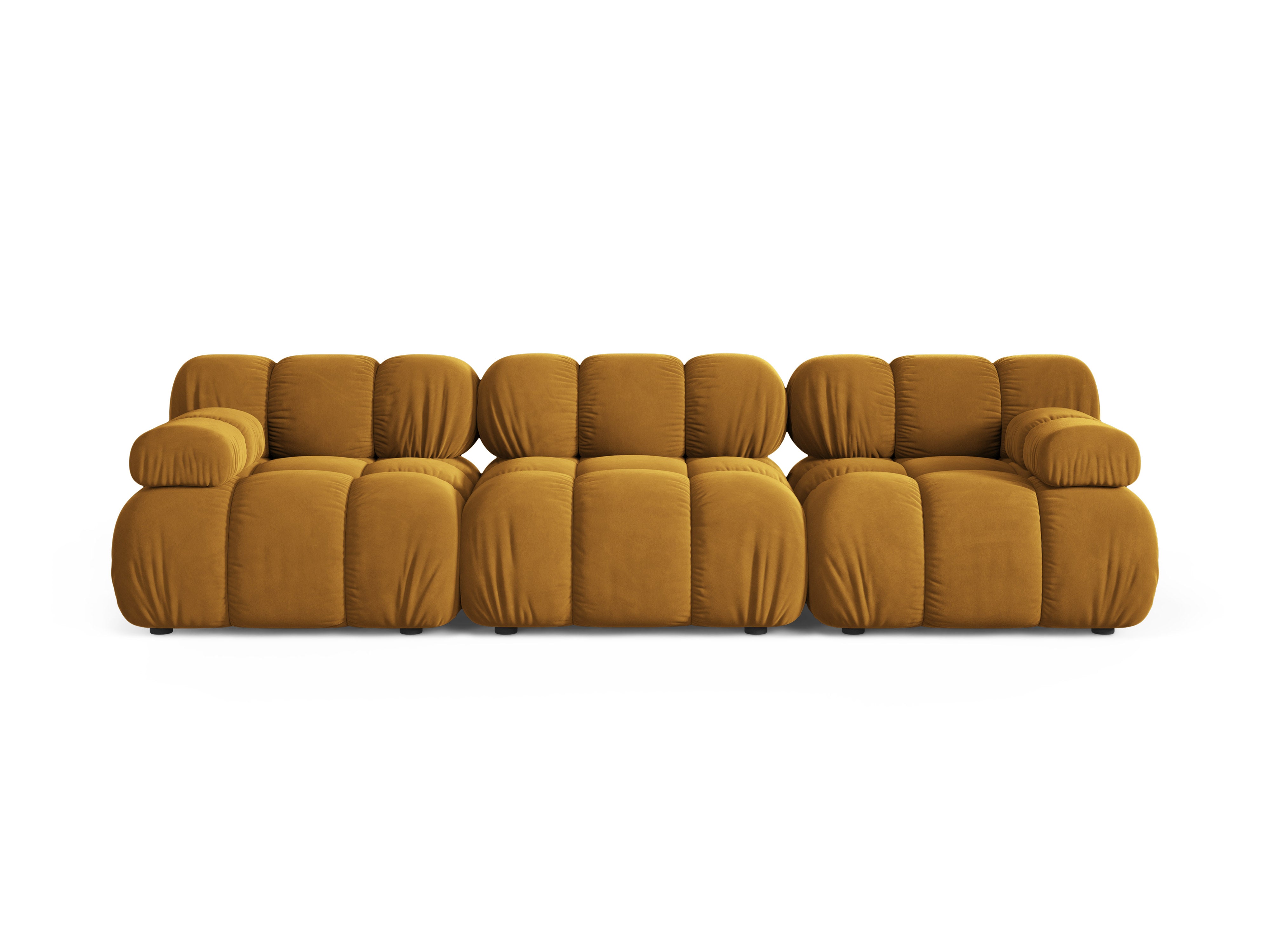 Sofa modułowa aksamitna 3-osobowa BELLIS musztardowy