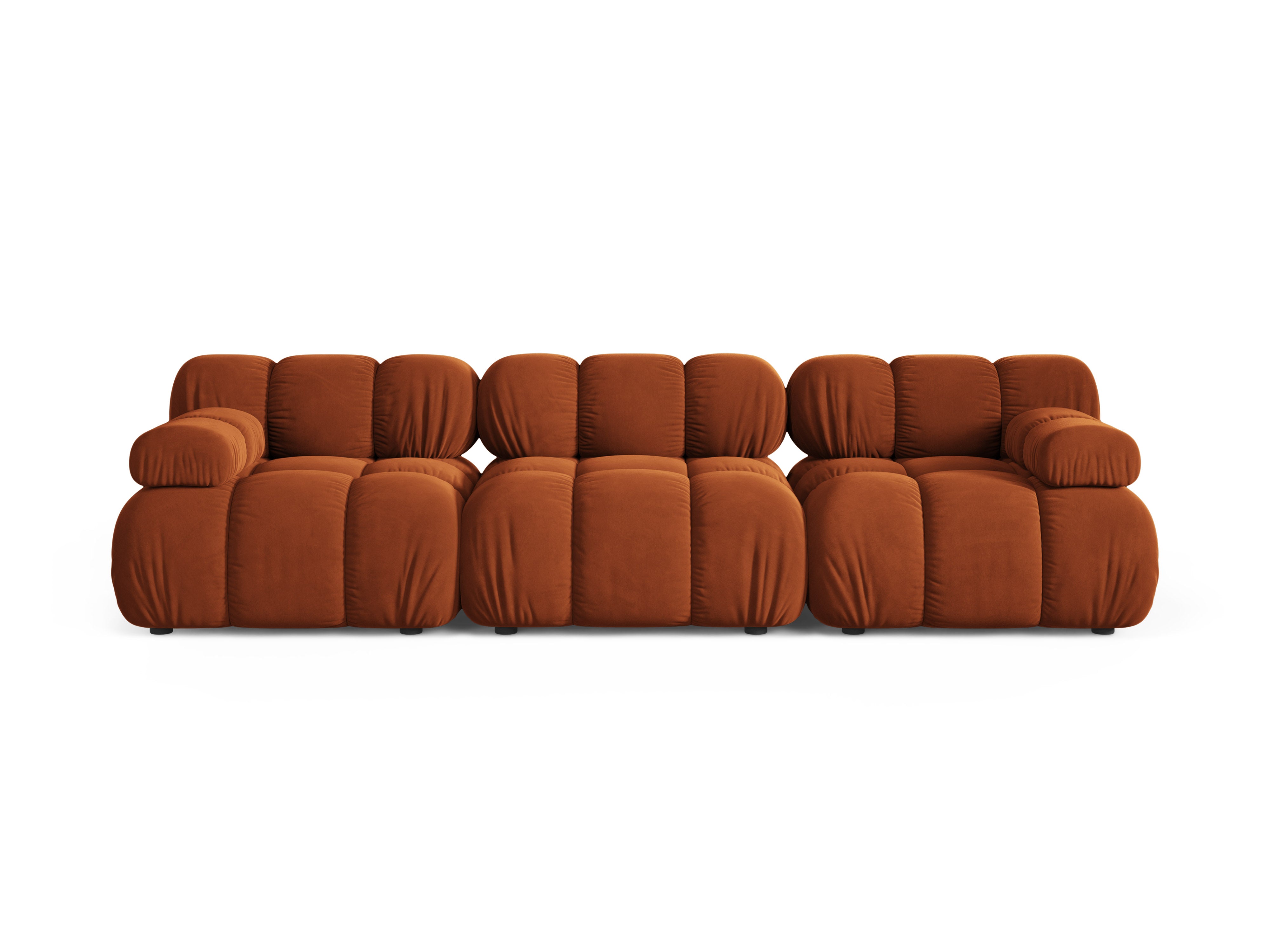 Sofa modułowa aksamitna 3-osobowa BELLIS ceglany