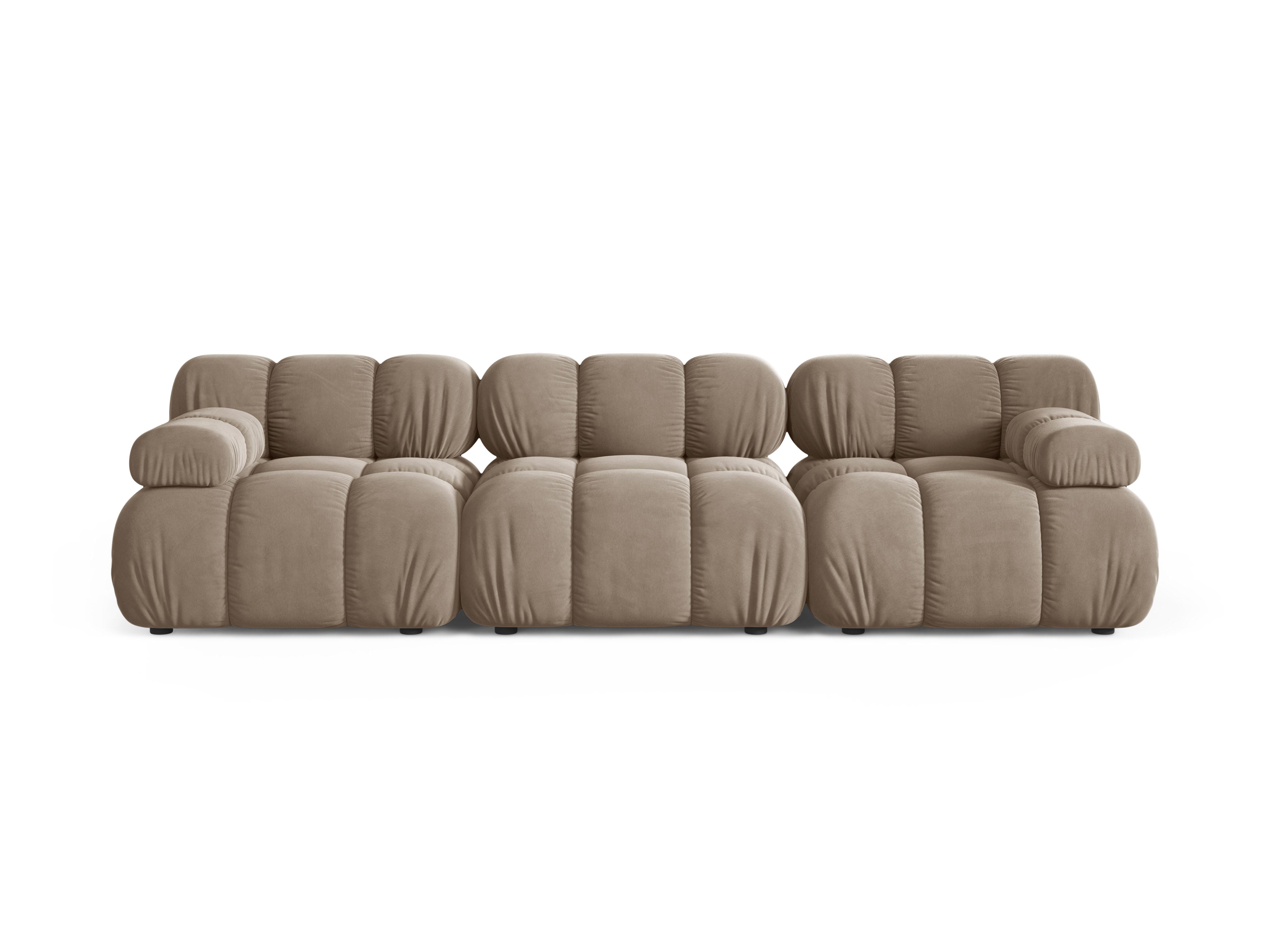 Sofa modułowa aksamitna 3-osobowa BELLIS cappuccino