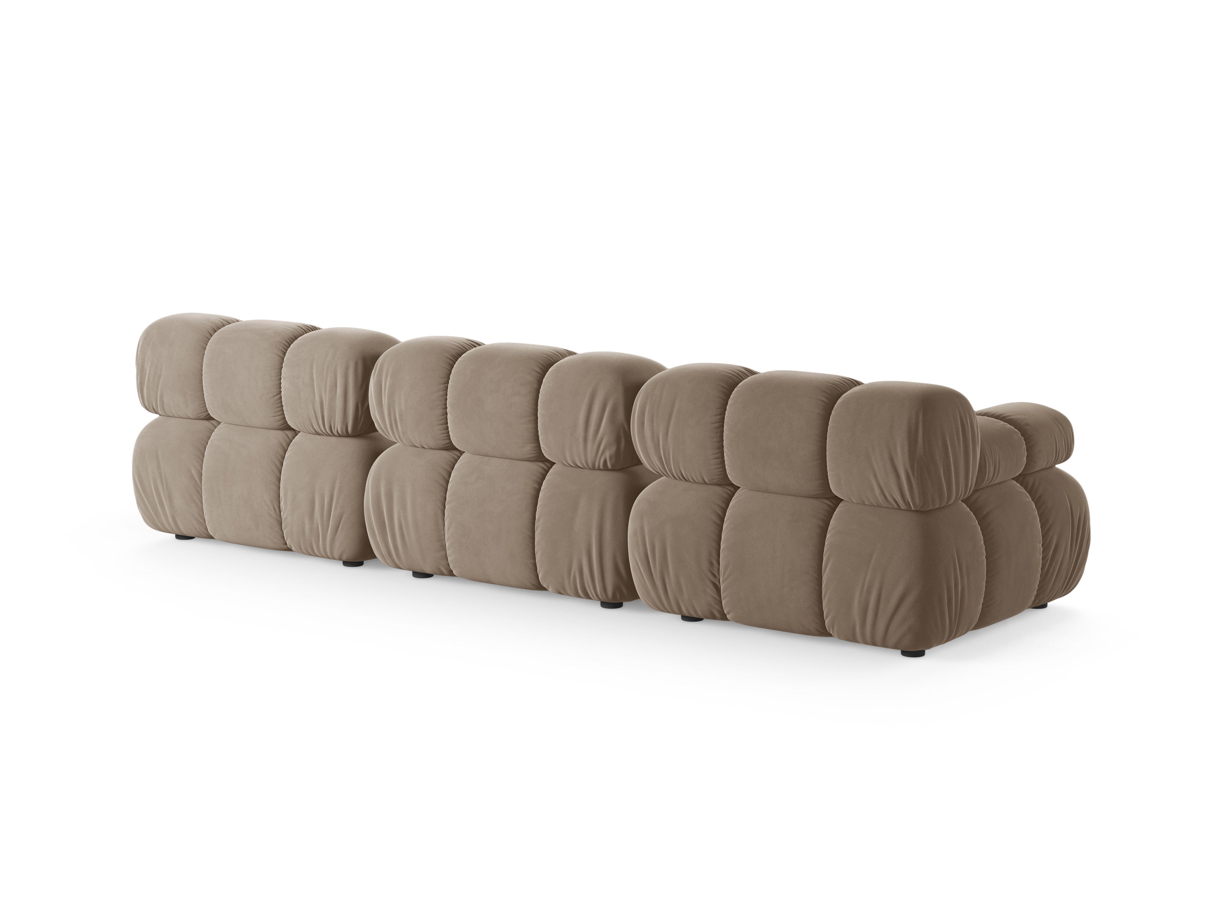 Sofa modułowa aksamitna 3-osobowa BELLIS cappuccino