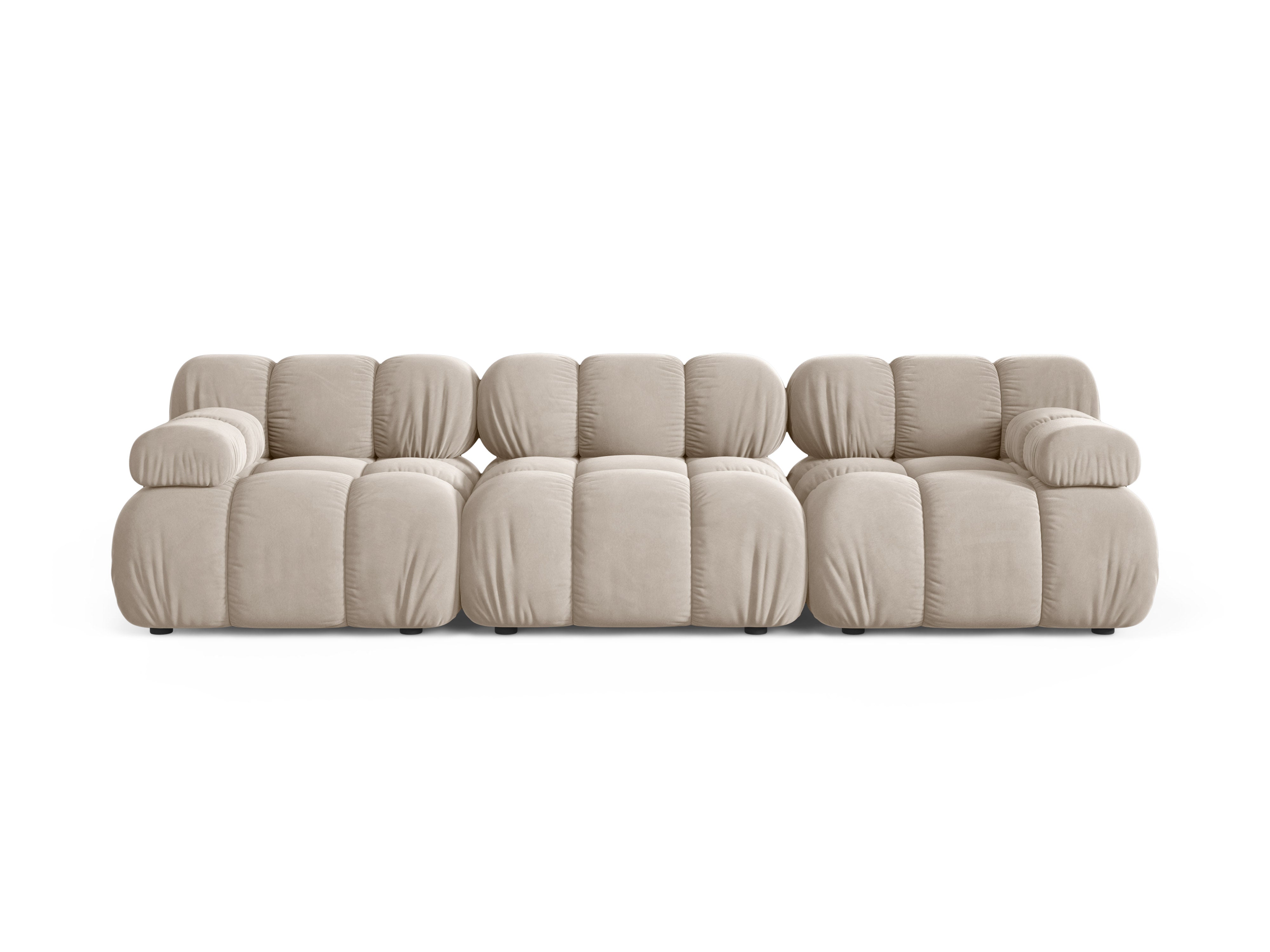 Sofa modułowa aksamitna 3-osobowa BELLIS beżowy