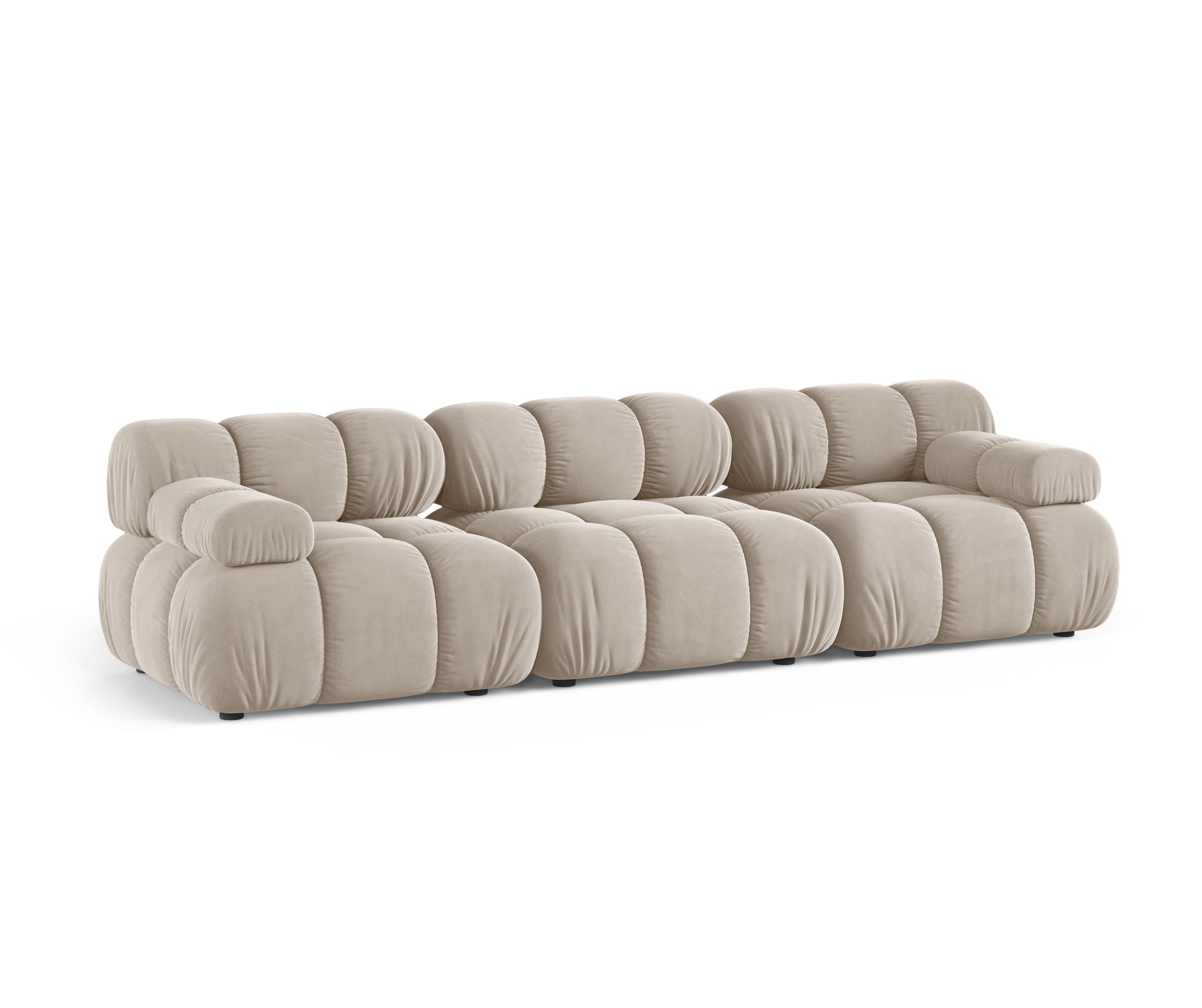 Sofa modułowa aksamitna 3-osobowa BELLIS beżowy