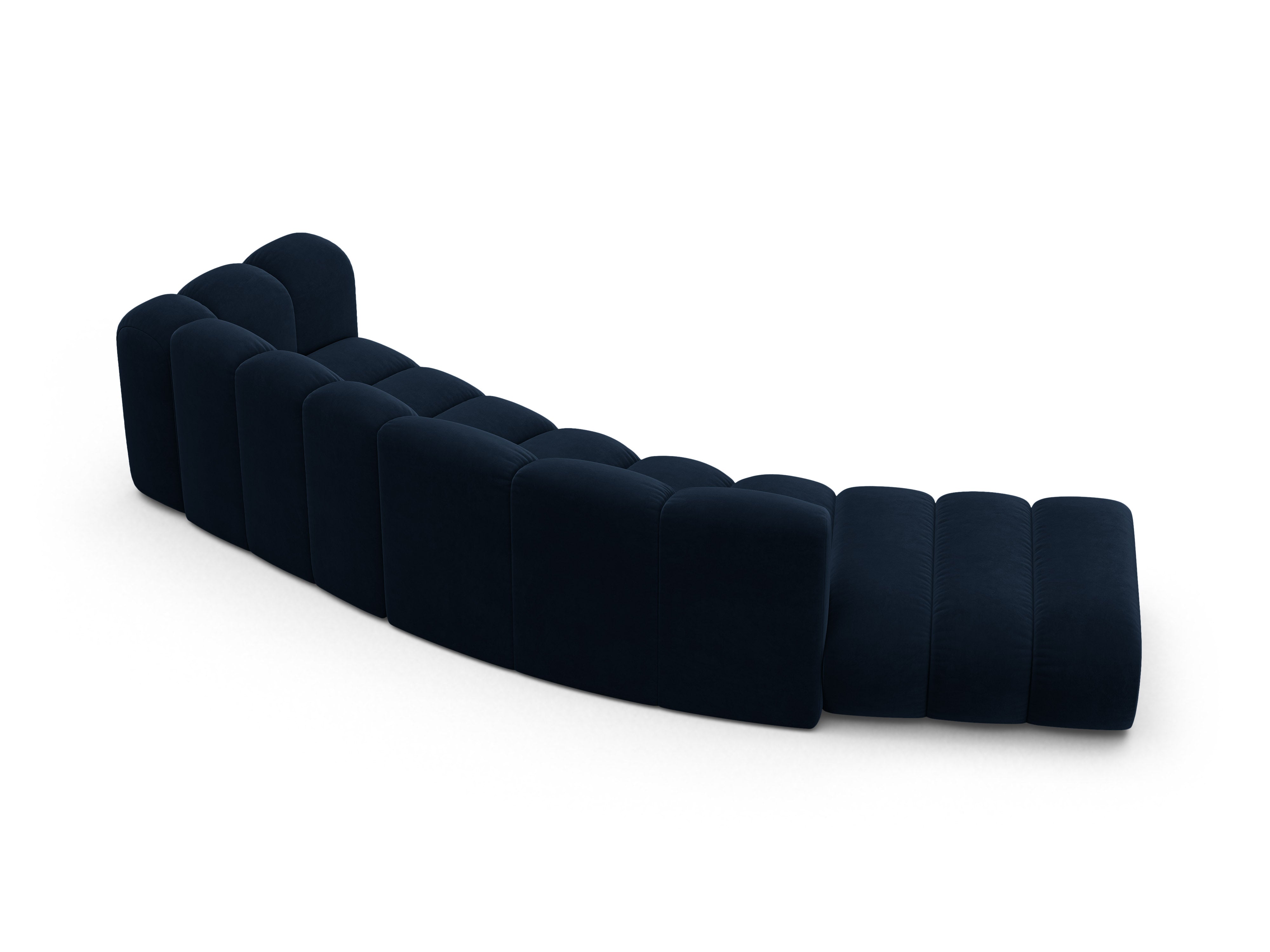 Sofa aksamitna 5-osobowa lewostronna LUPINE granatowy