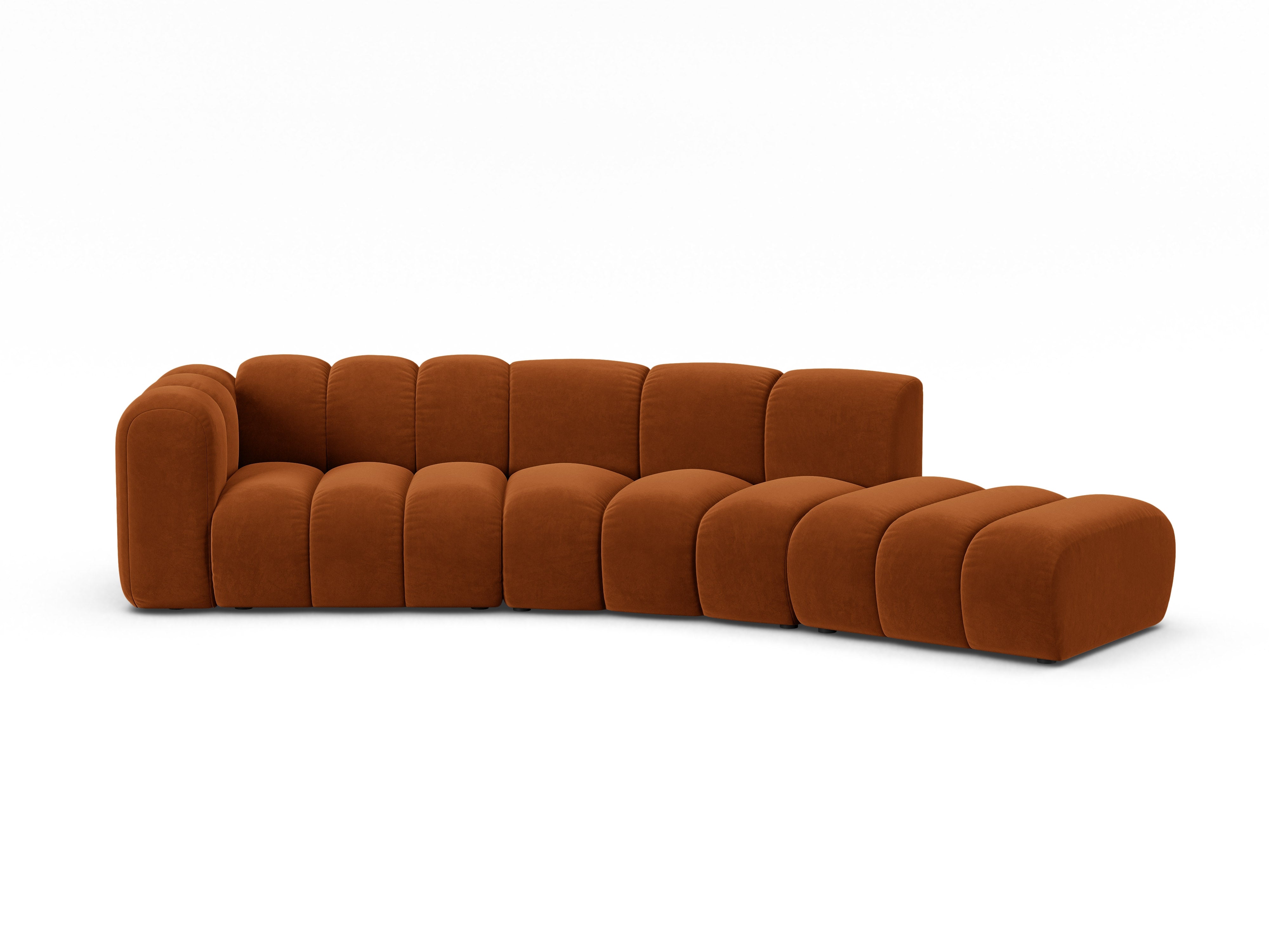 Sofa aksamitna 5-osobowa prawostronna LUPINE ceglany – Micadoni