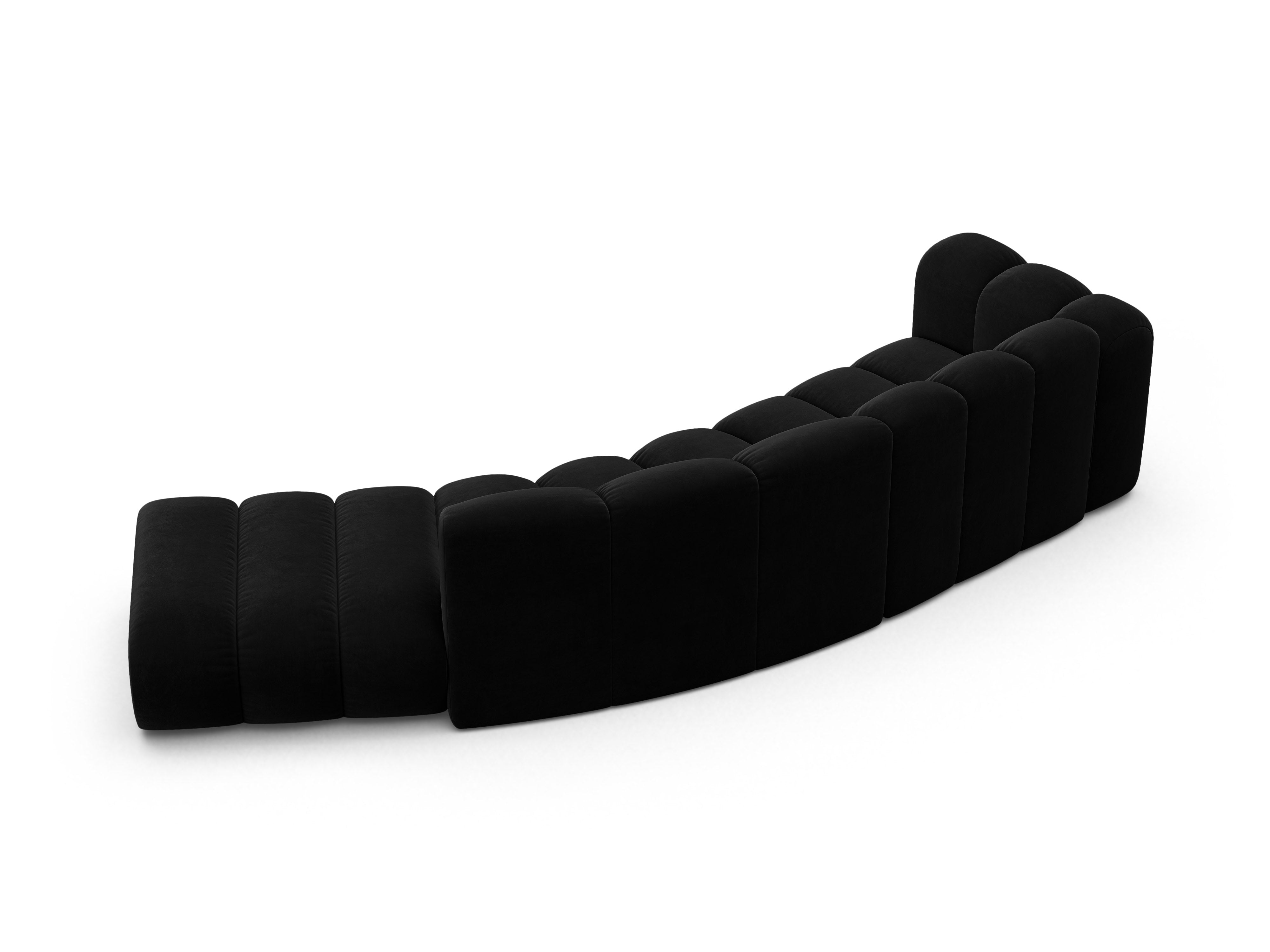 Sofa aksamitna 5-osobowa prawostronna LUPINE czarny