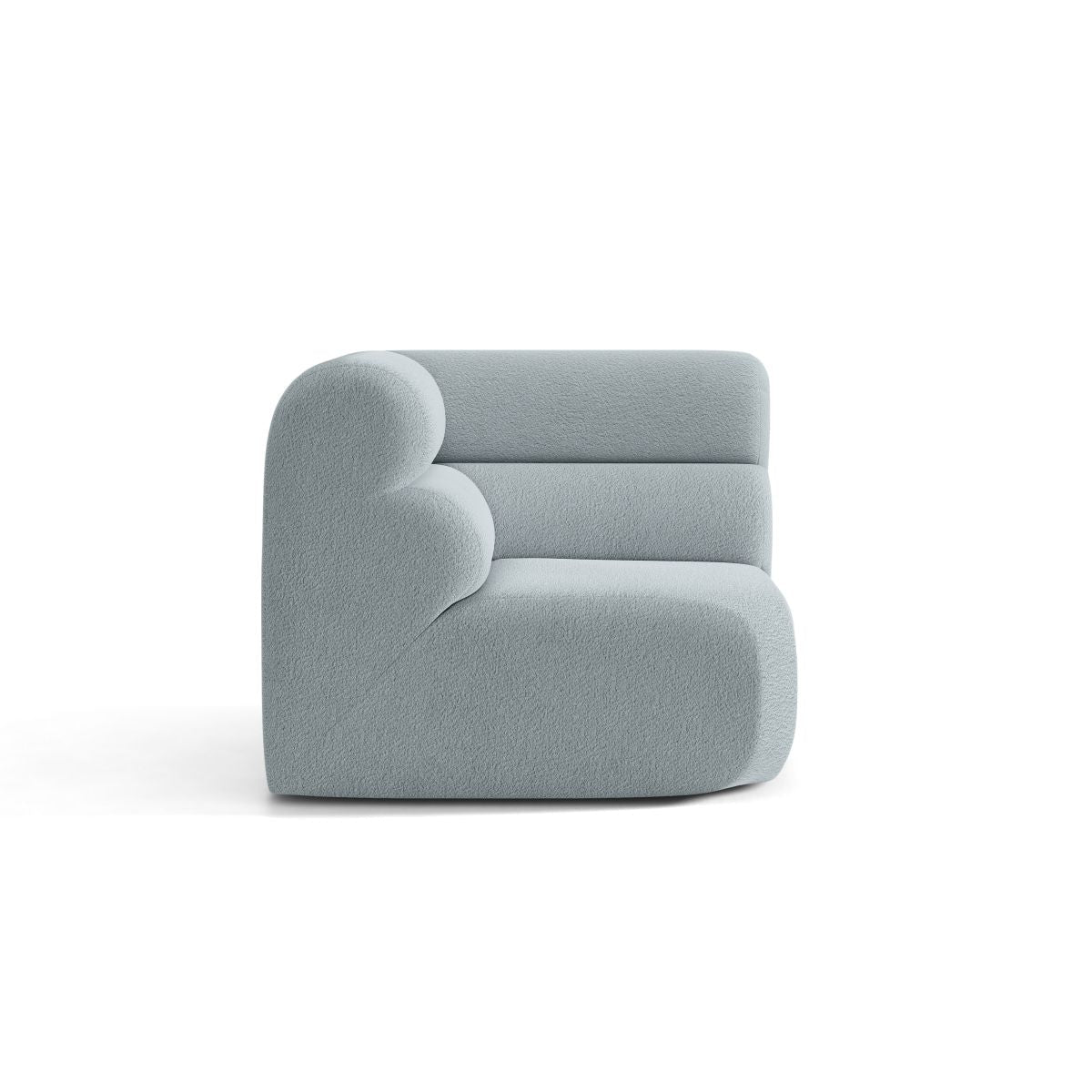 Sofa modułowa NEO - moduł narożny błękitny boucle