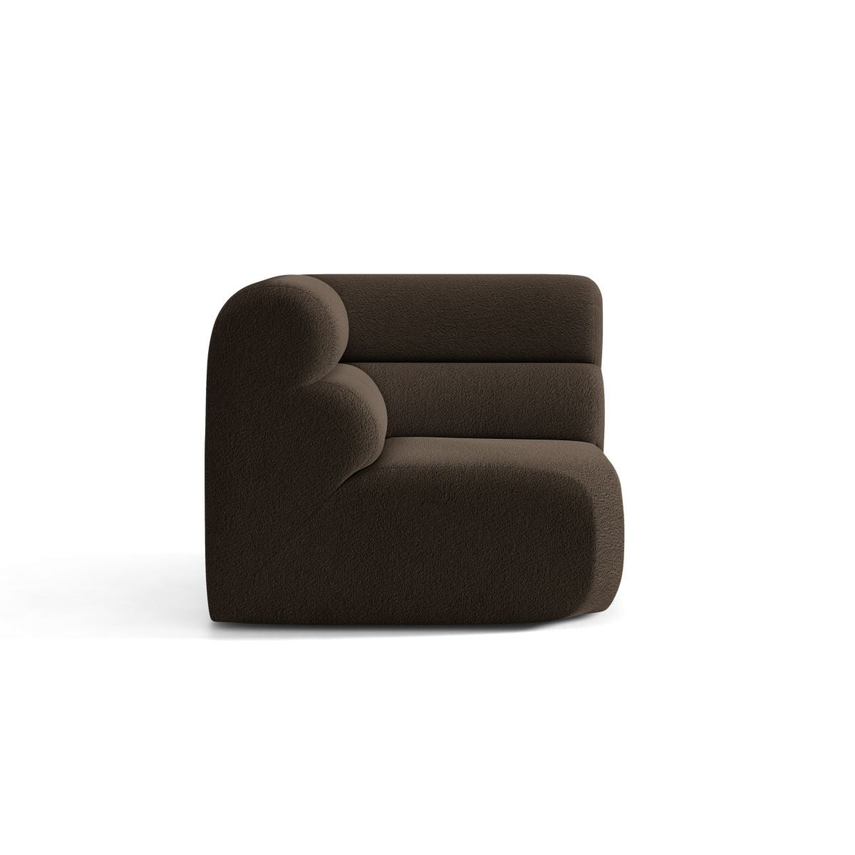 Sofa modułowa NEO - moduł narożny brązowy boucle