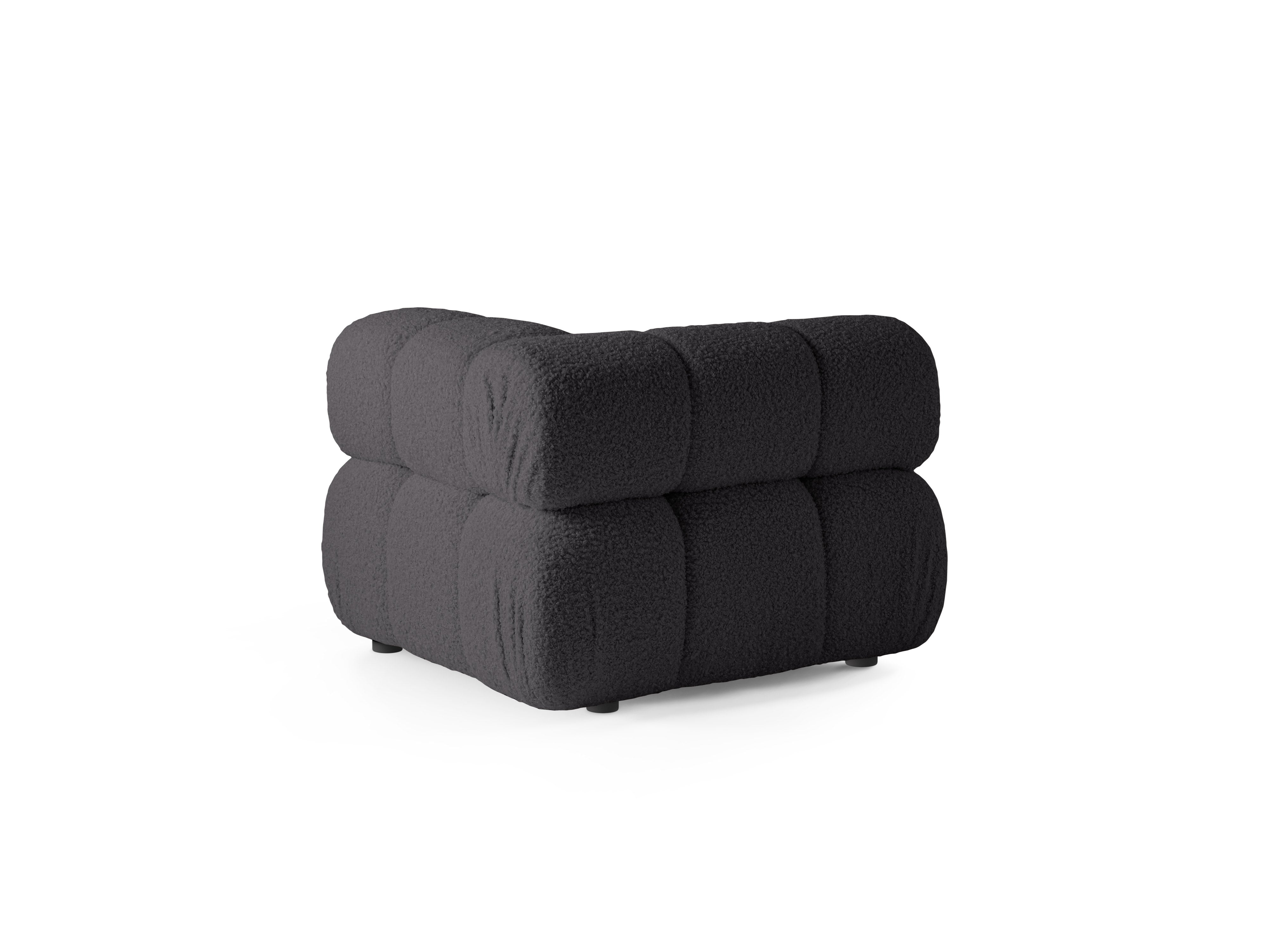 Sofa modułowa BELLIS - moduł narożny grafitowy boucle