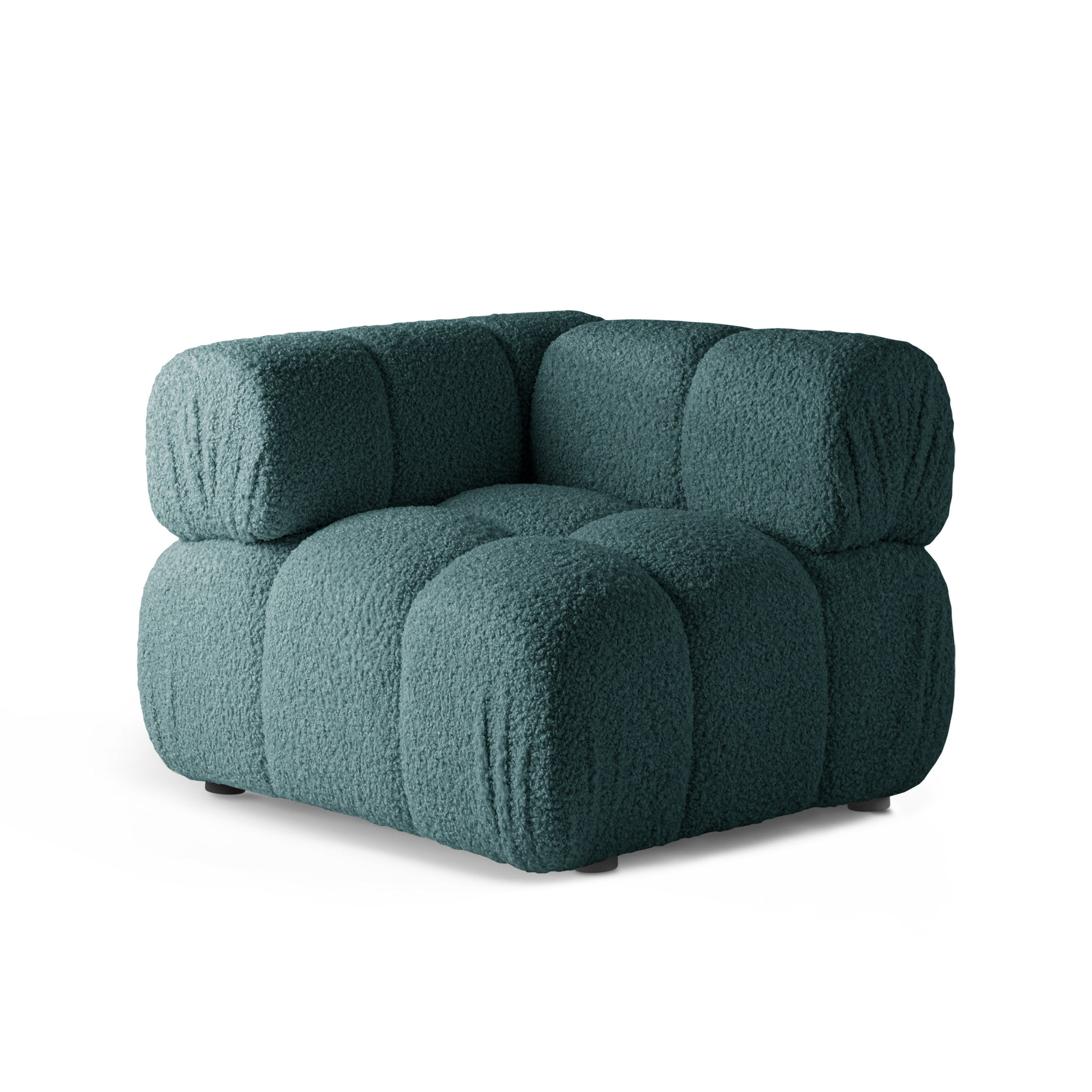 Sofa modułowa BELLIS - moduł narożny głęboki petrol boucle