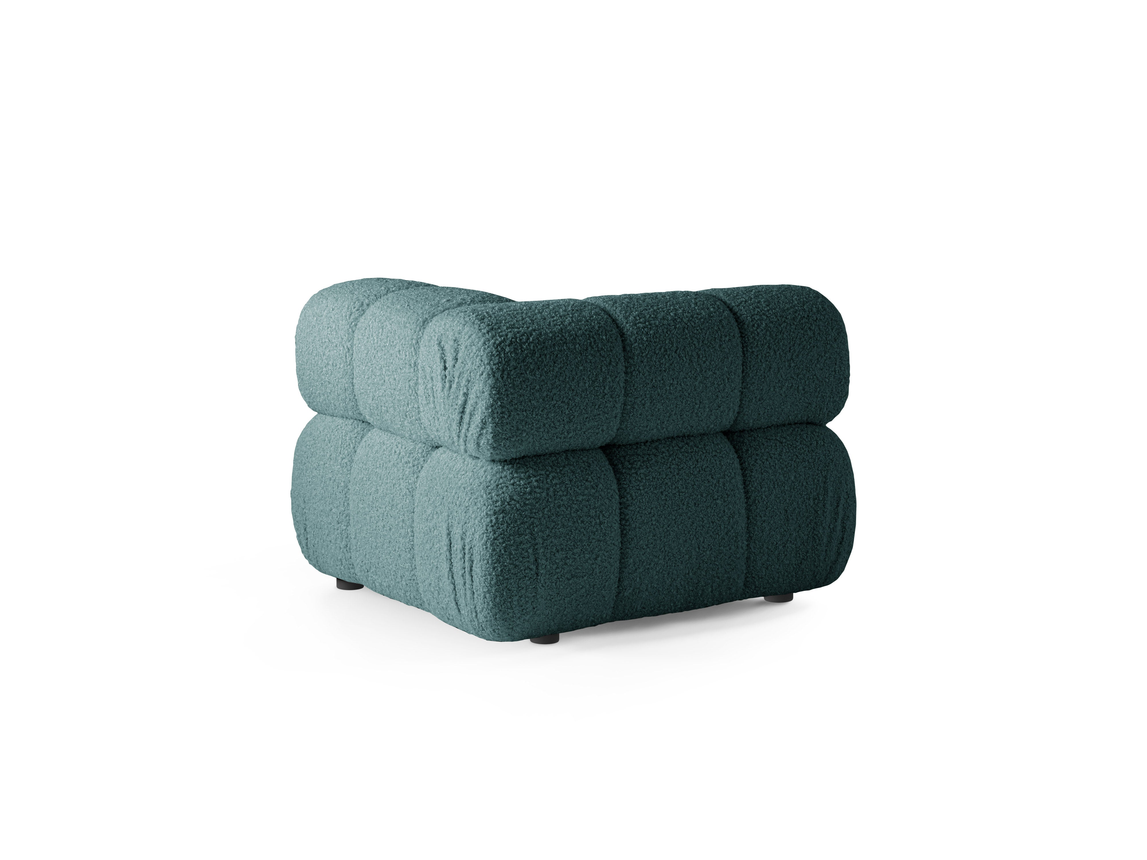 Sofa modułowa BELLIS - moduł narożny głęboki petrol boucle