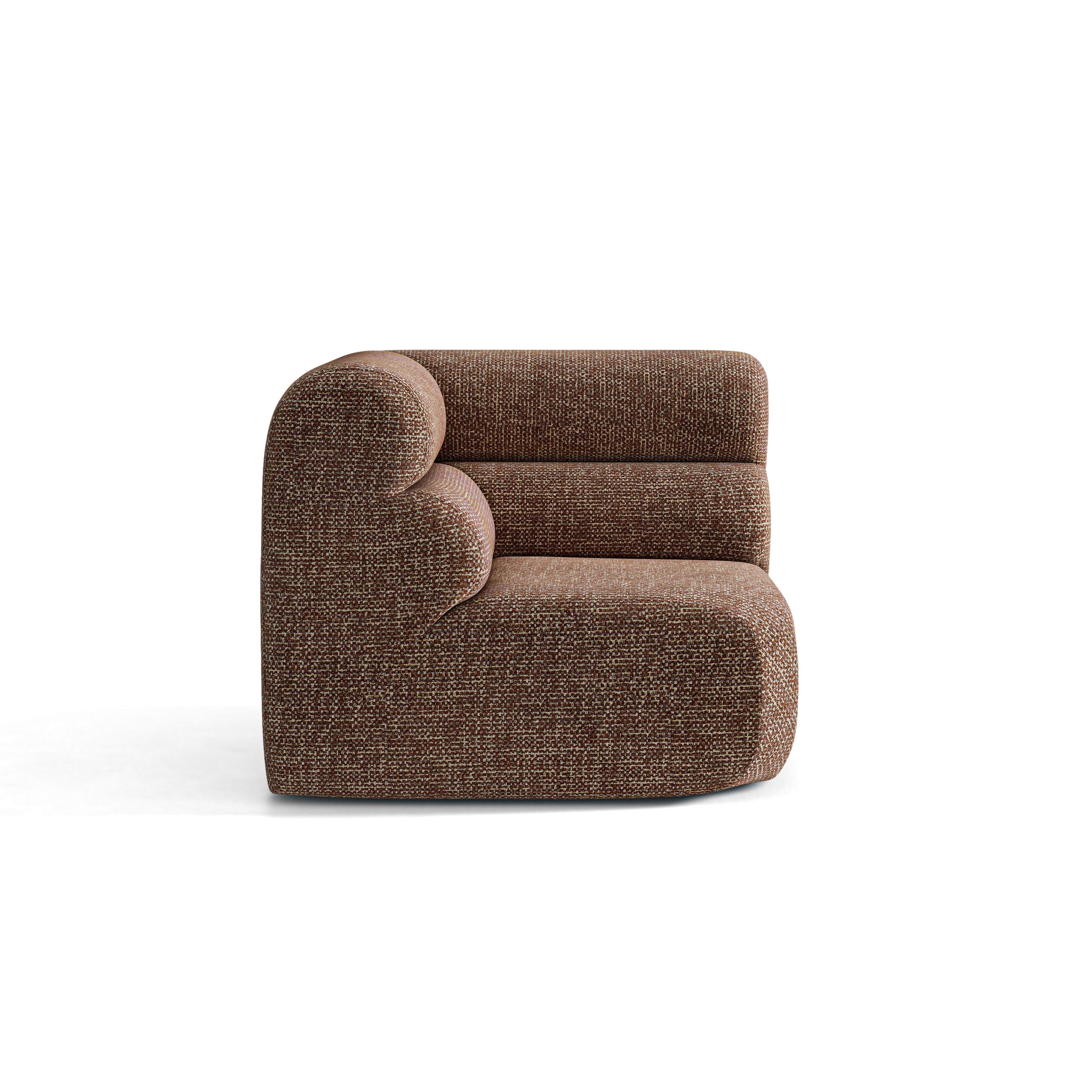 Sofa modułowa NEO - moduł narożny brązowy melanż