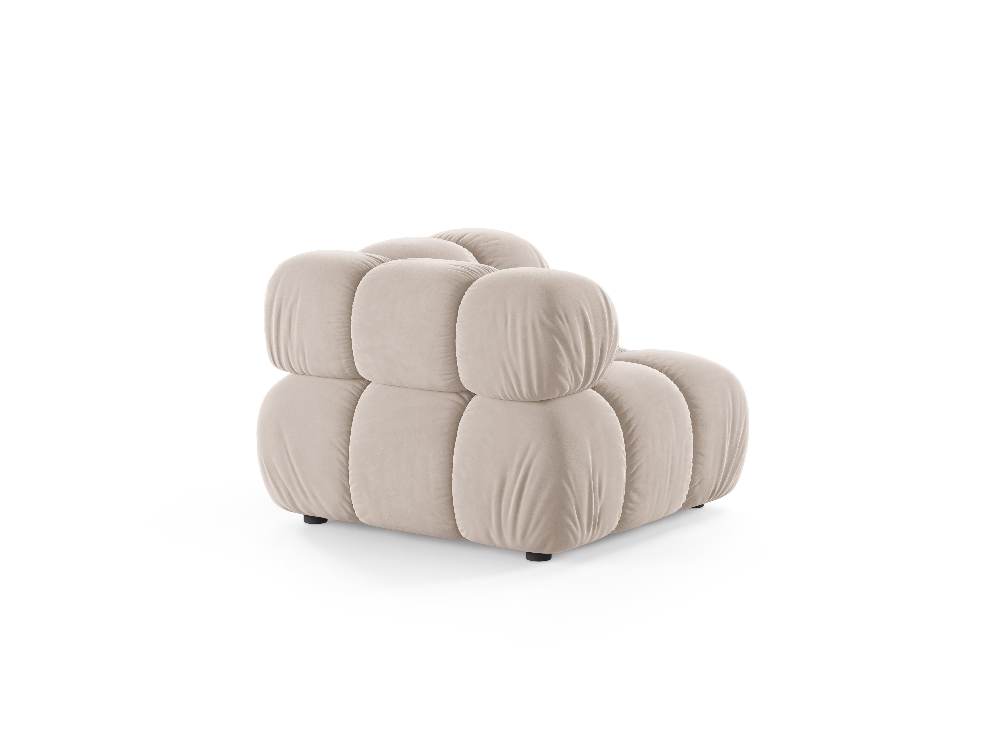 Sofa modułowa BELLIS - moduł narożny jasnobeżowy welur