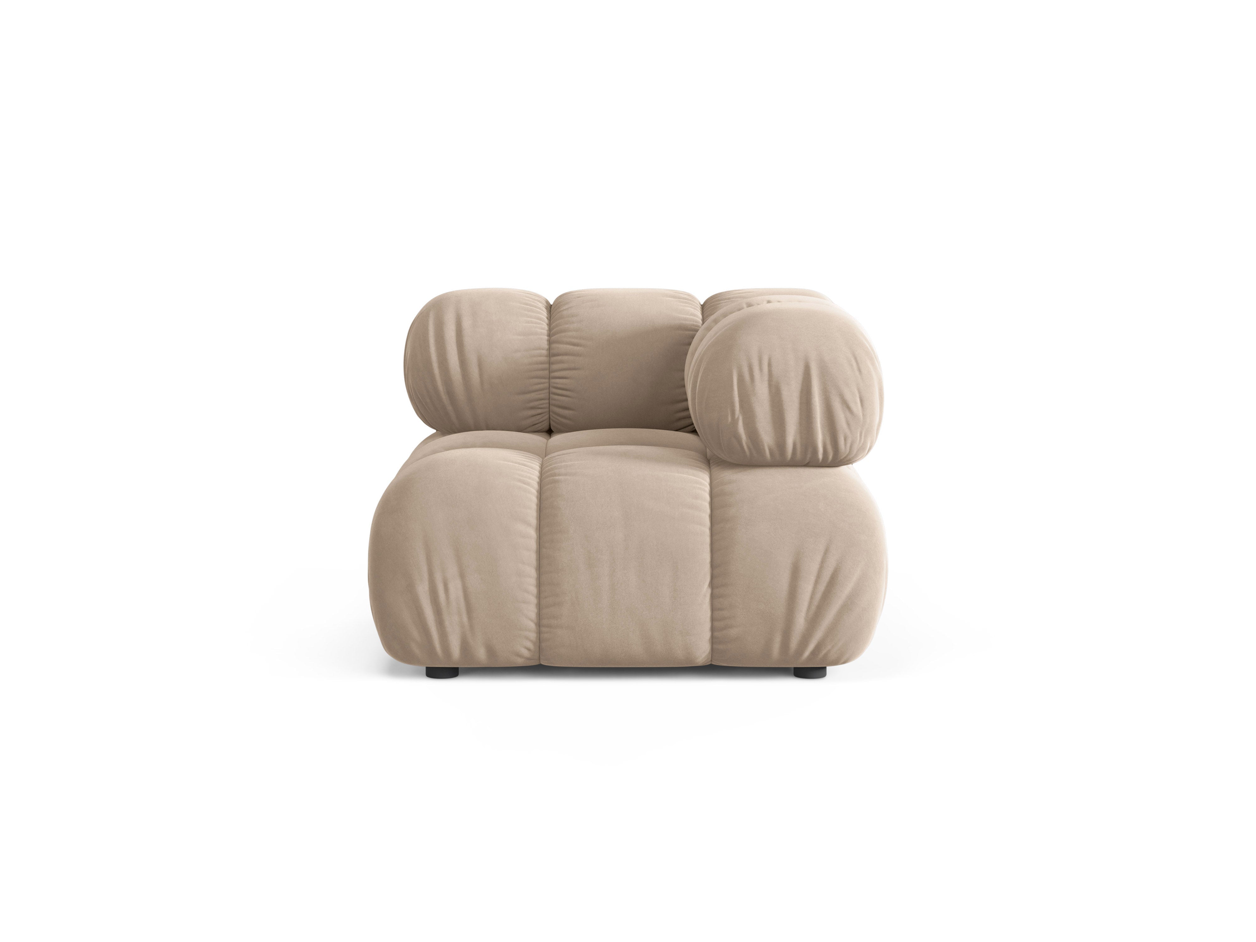 Sofa modułowa BELLIS - moduł narożny beżowy welur
