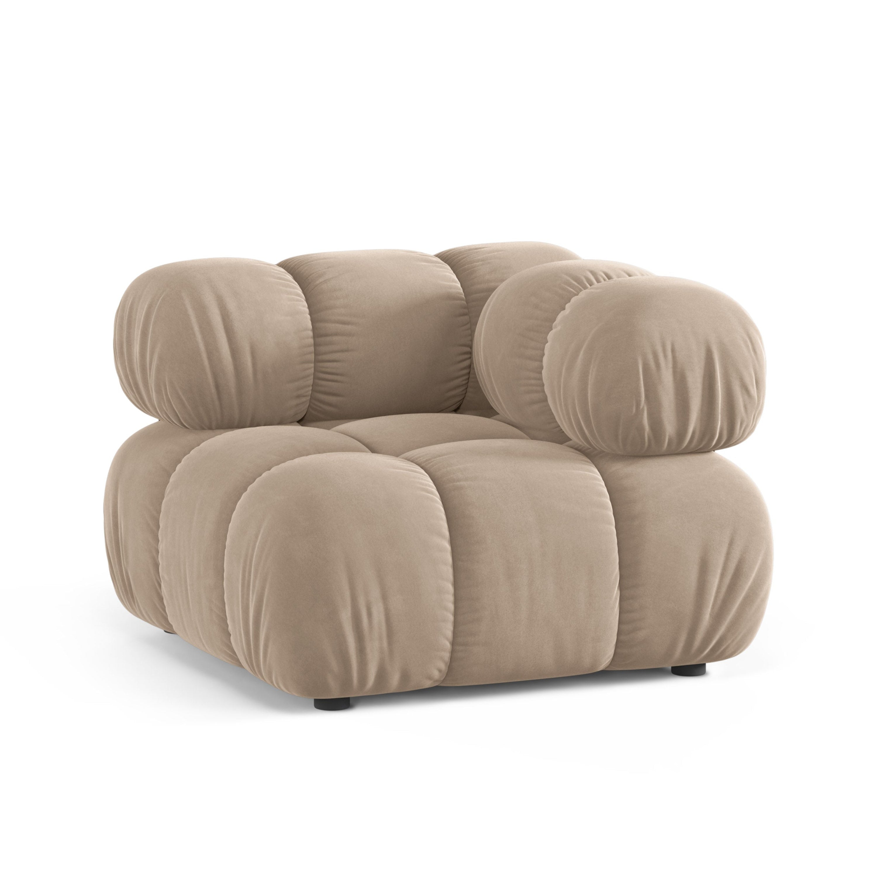 Sofa modułowa BELLIS - moduł narożny beżowy welur