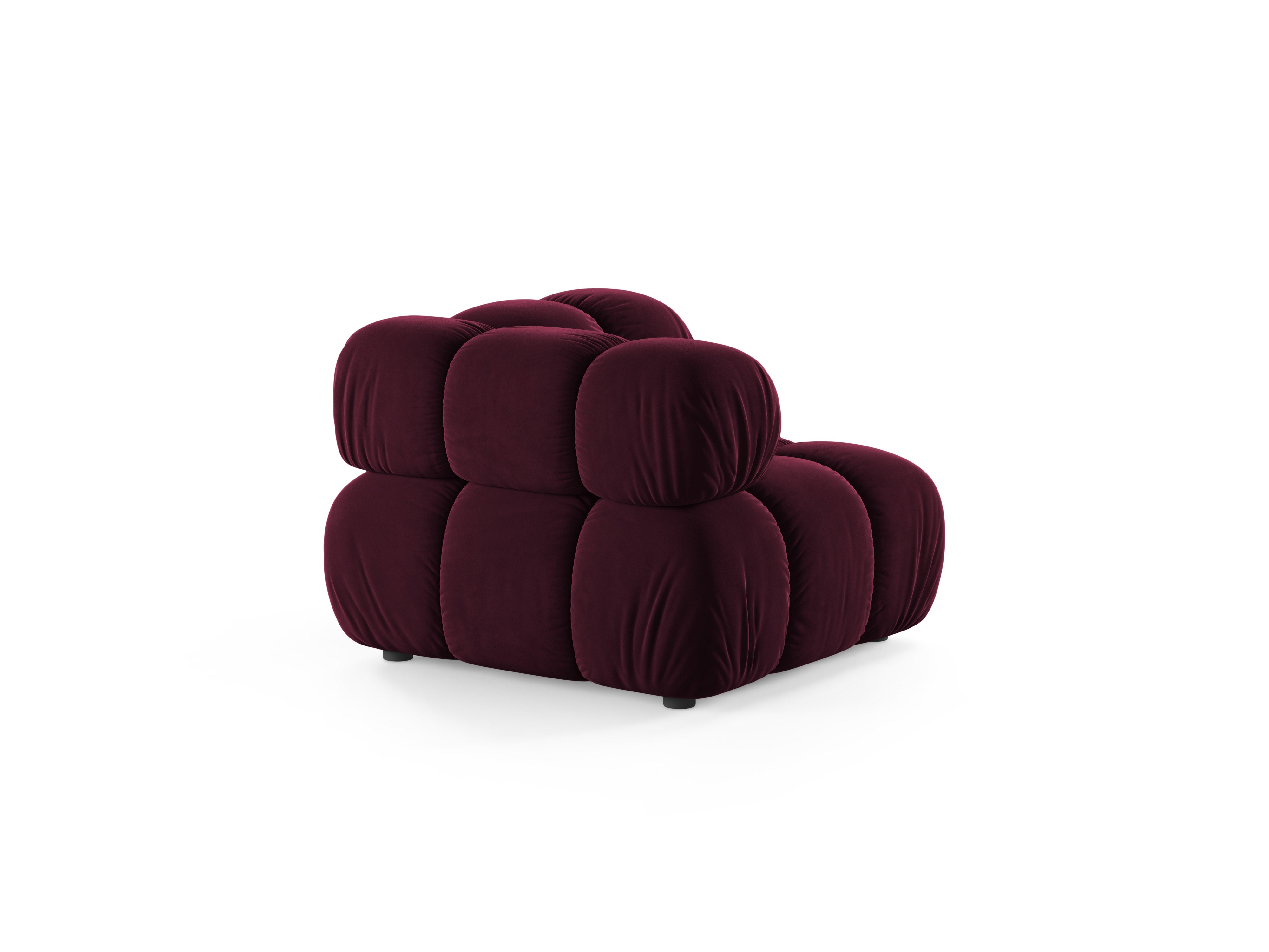 Sofa modułowa BELLIS - moduł narożny burgundowy welur