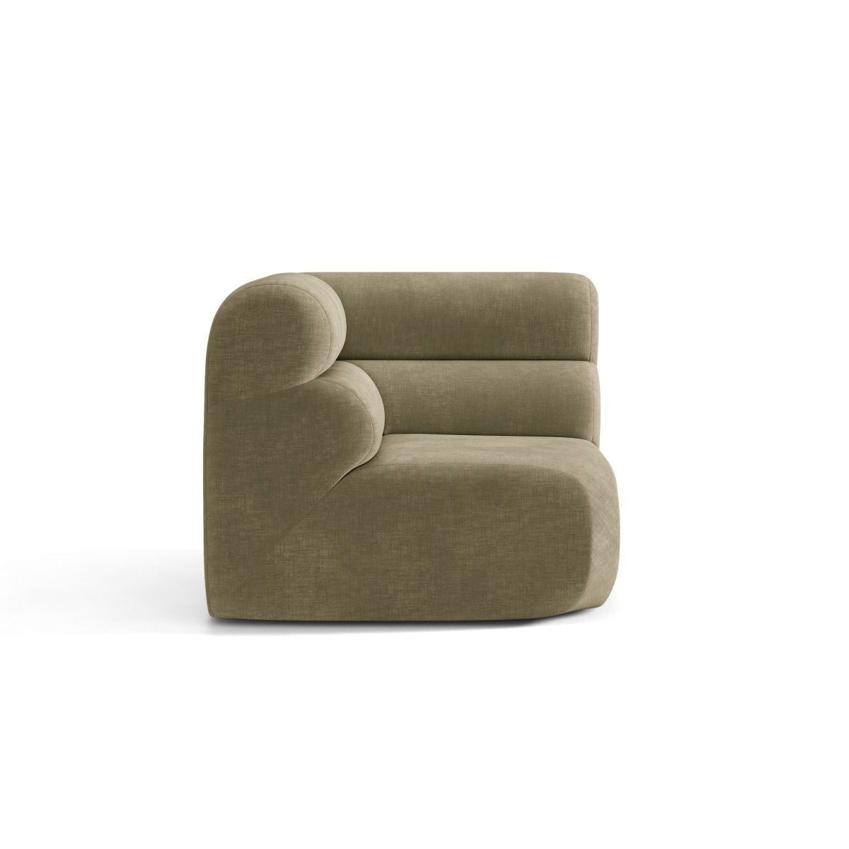 Sofa modułowa NEO - moduł narożny oliwkowy szenil