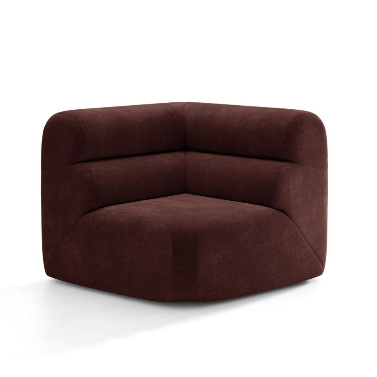 Sofa modułowa NEO - moduł narożny wiśniowy szenil