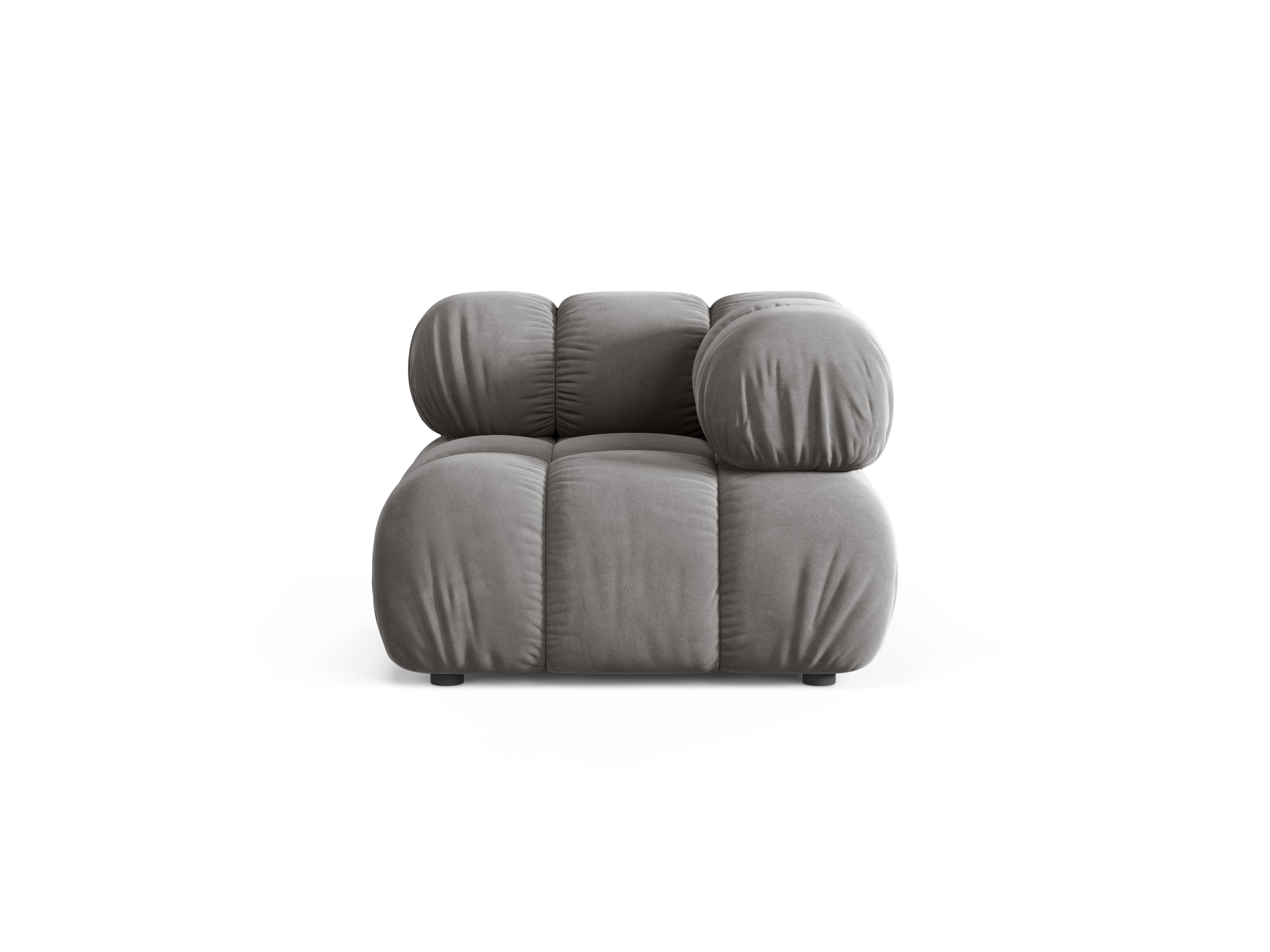 Sofa modułowa aksamitna BELLIS - moduł narożny szary