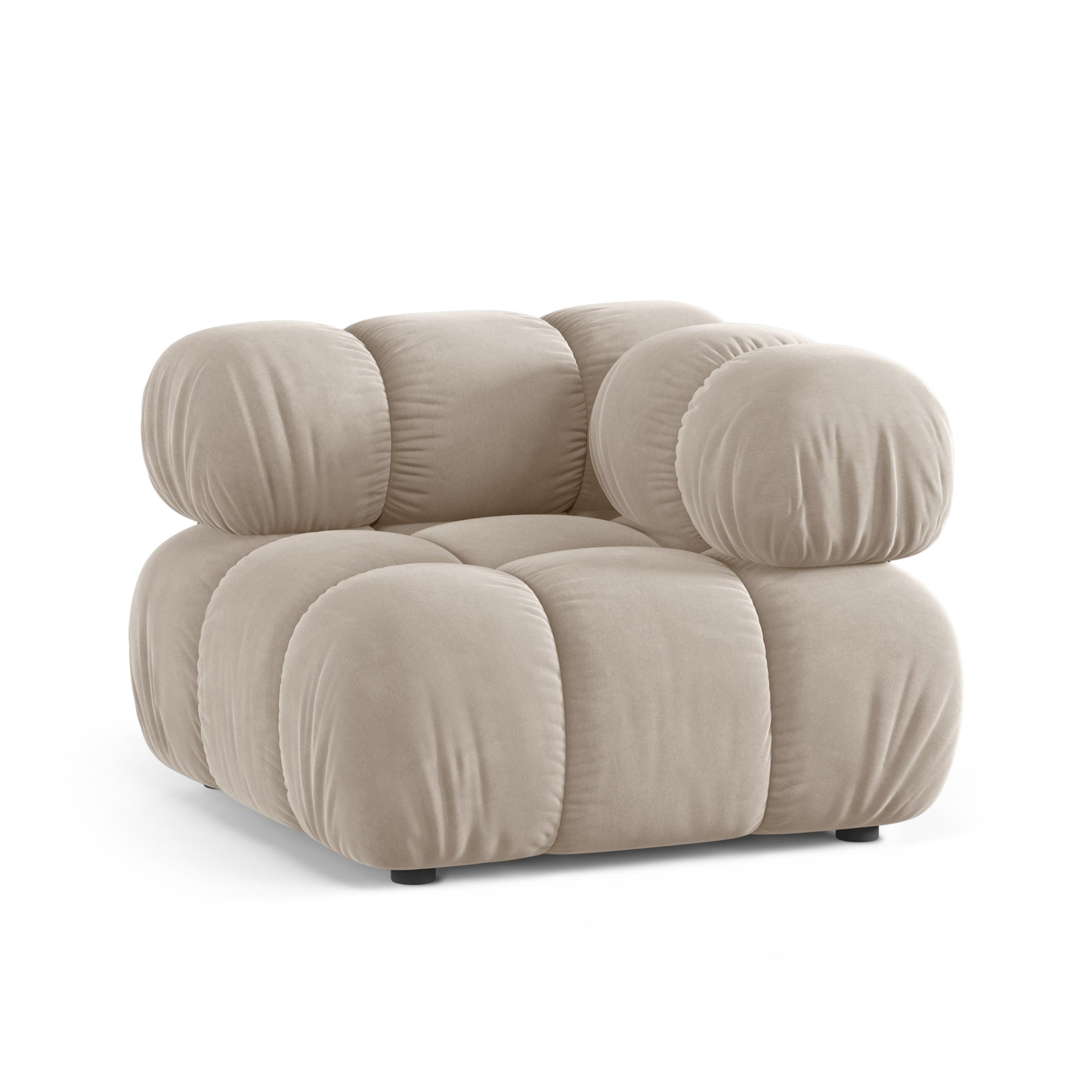 Sofa modułowa aksamitna BELLIS - moduł narożny beżowy