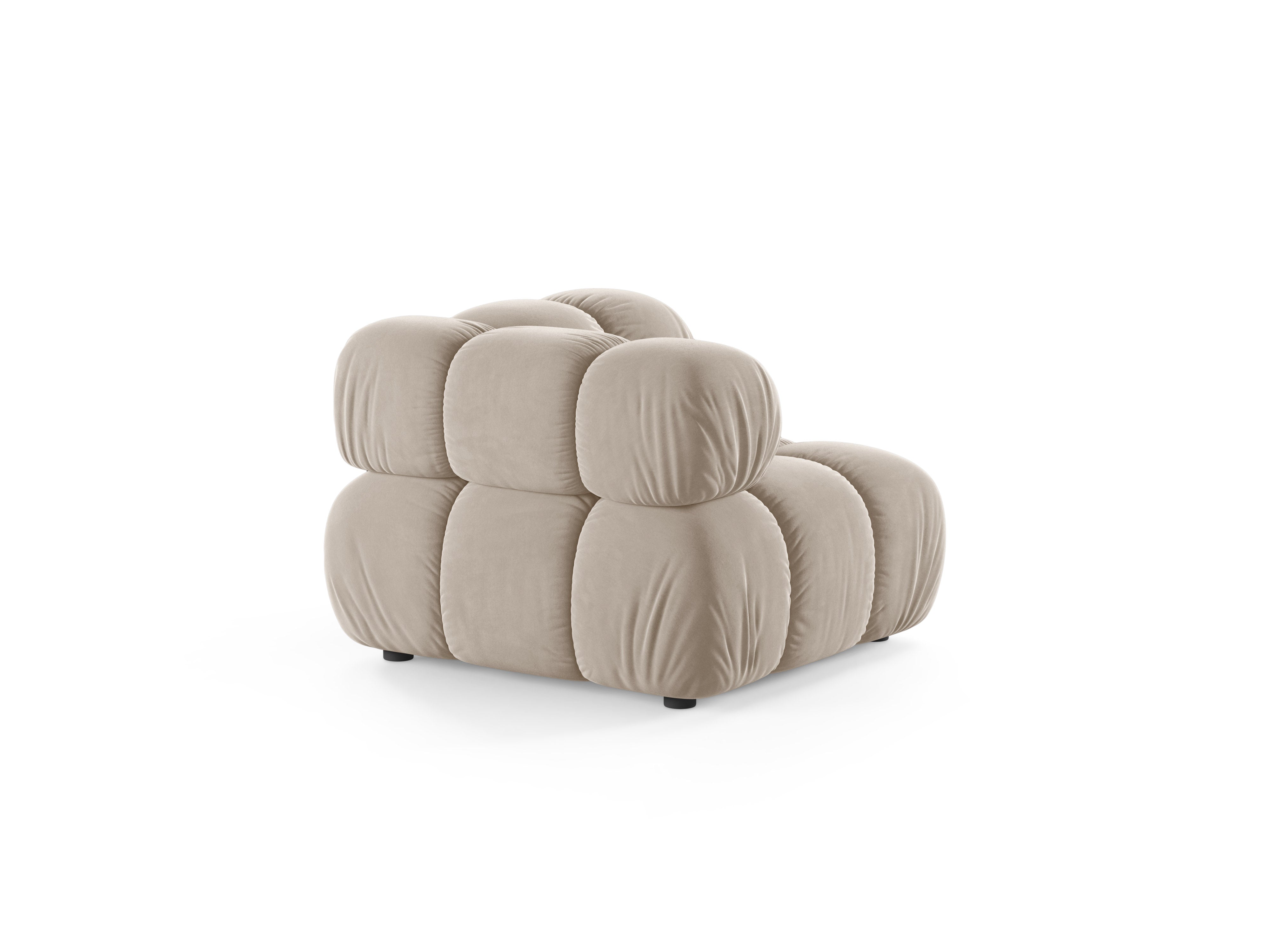 Sofa modułowa aksamitna BELLIS - moduł narożny beżowy
