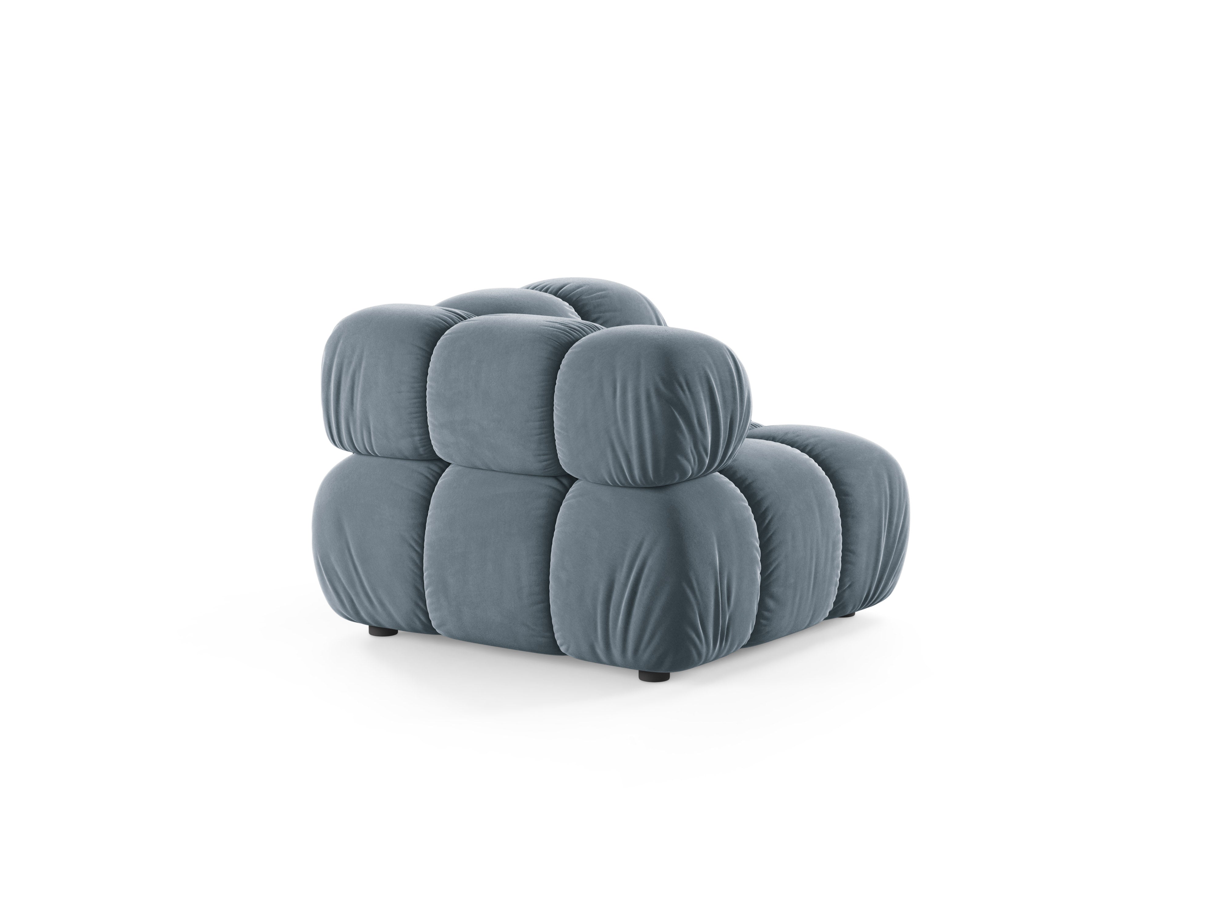 Sofa modułowa aksamitna BELLIS - moduł narożny niebieski