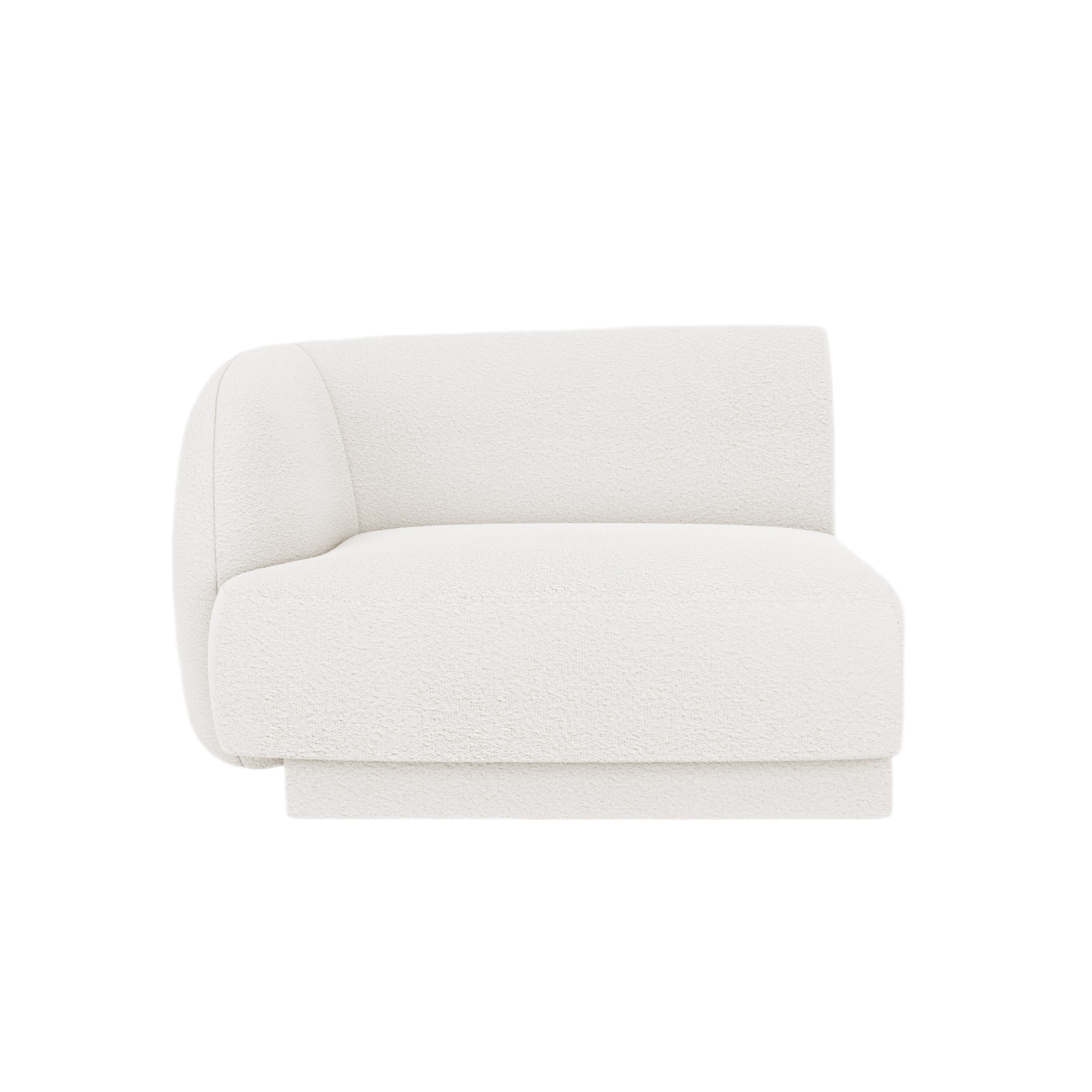Sofa modułowa MILEY - moduł lewostronny biały boucle