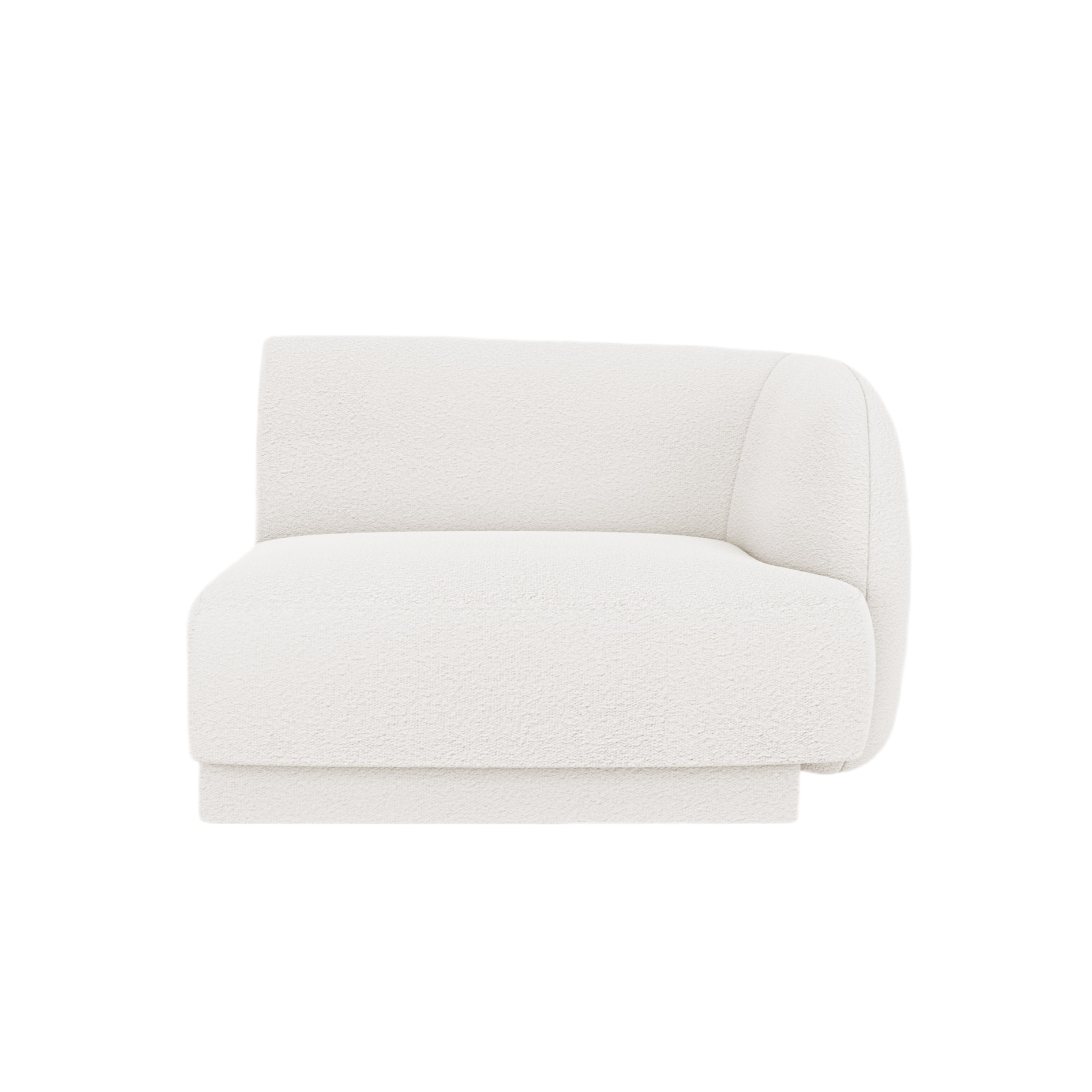 Sofa modułowa MILEY - moduł prawostronny biały boucle