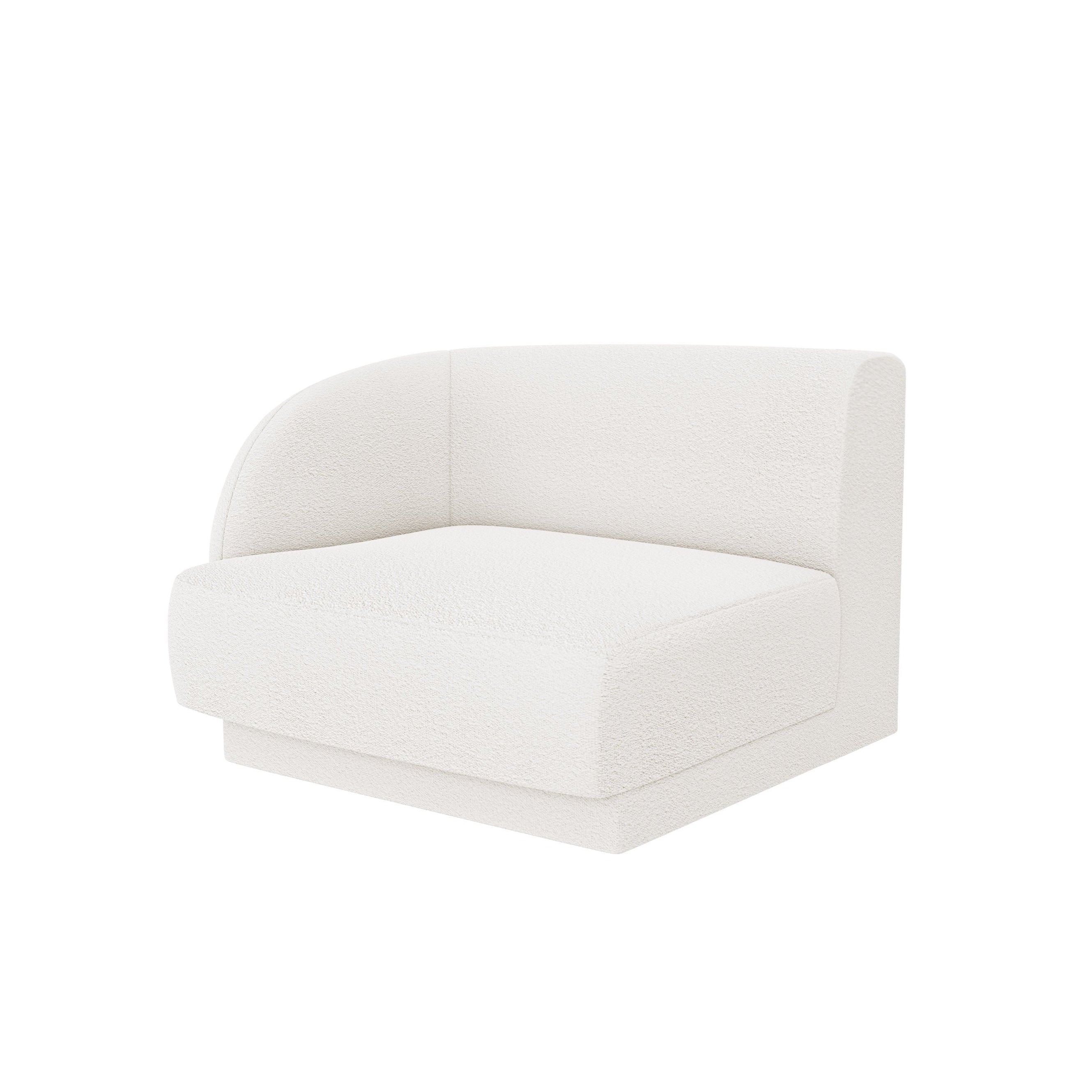 Sofa modułowa MILEY - moduł lewostronny biały boucle