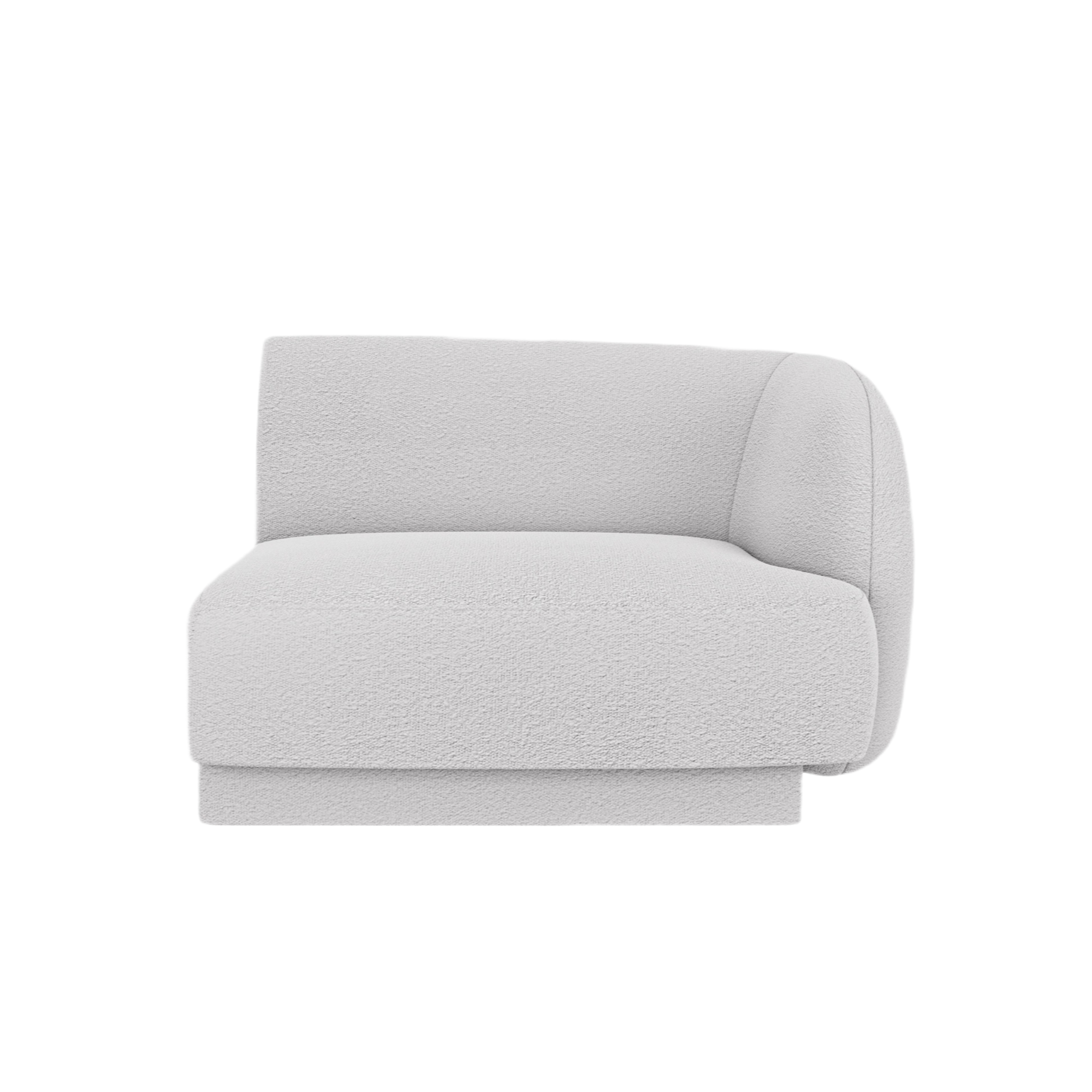 Sofa modułowa MILEY - moduł prawostronny jasnoszary boucle
