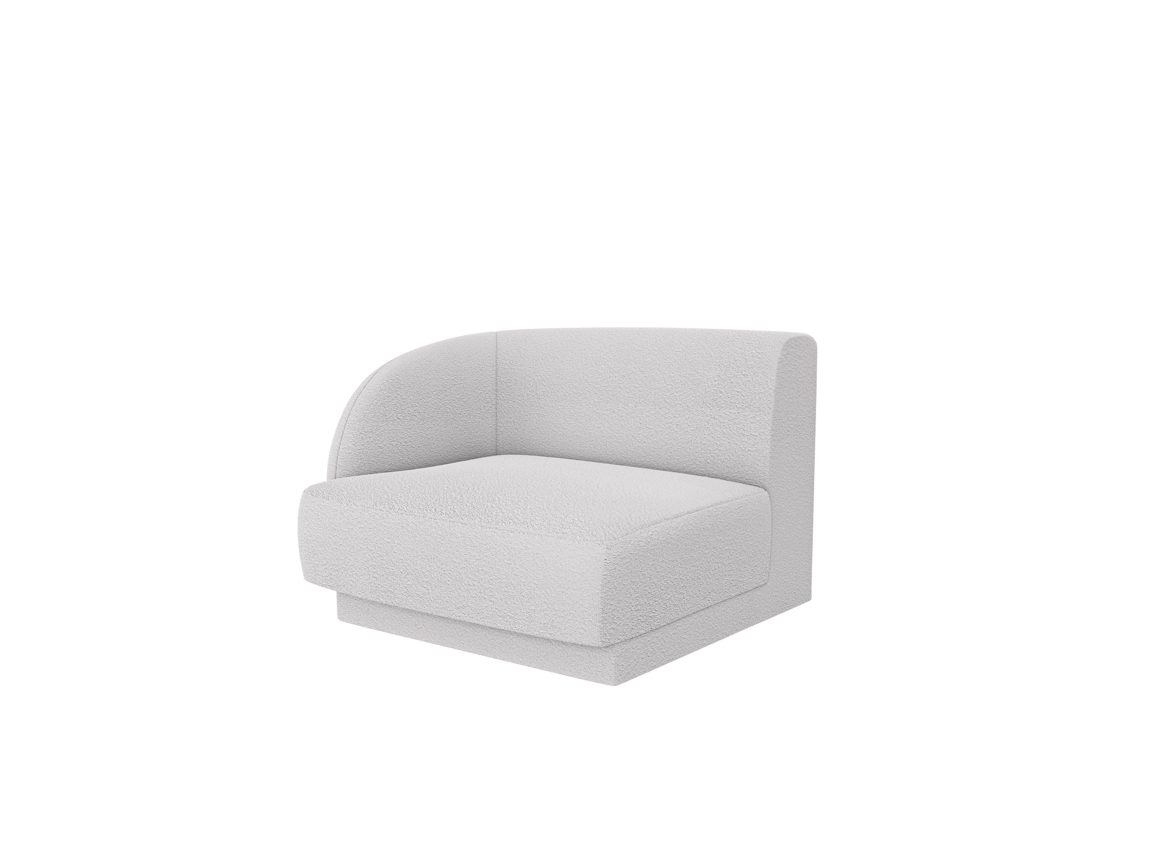 Sofa modułowa MILEY - moduł lewostronny jasnoszary boucle